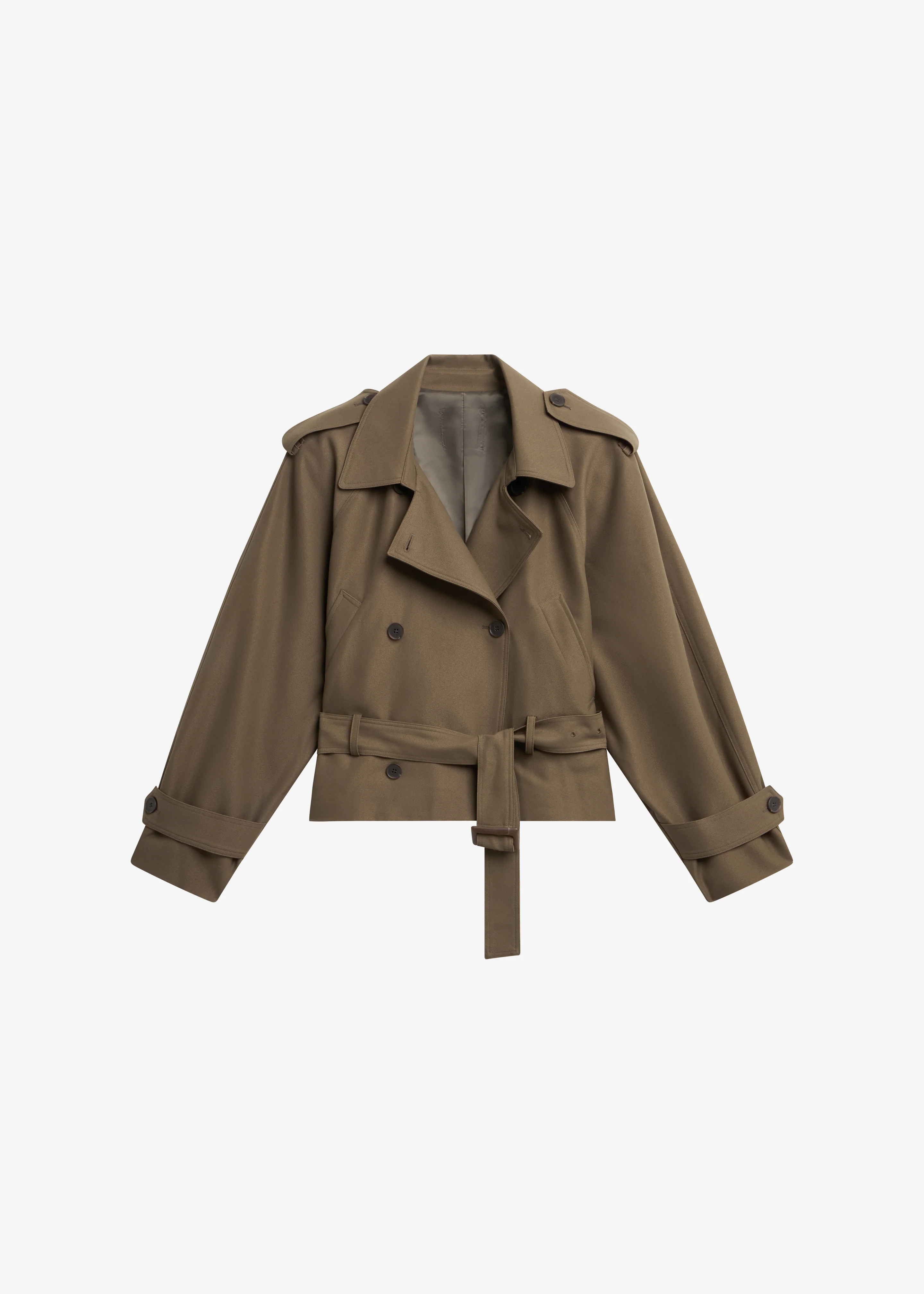Kinsley Cropped Trench Jacket - Brown - Image 10