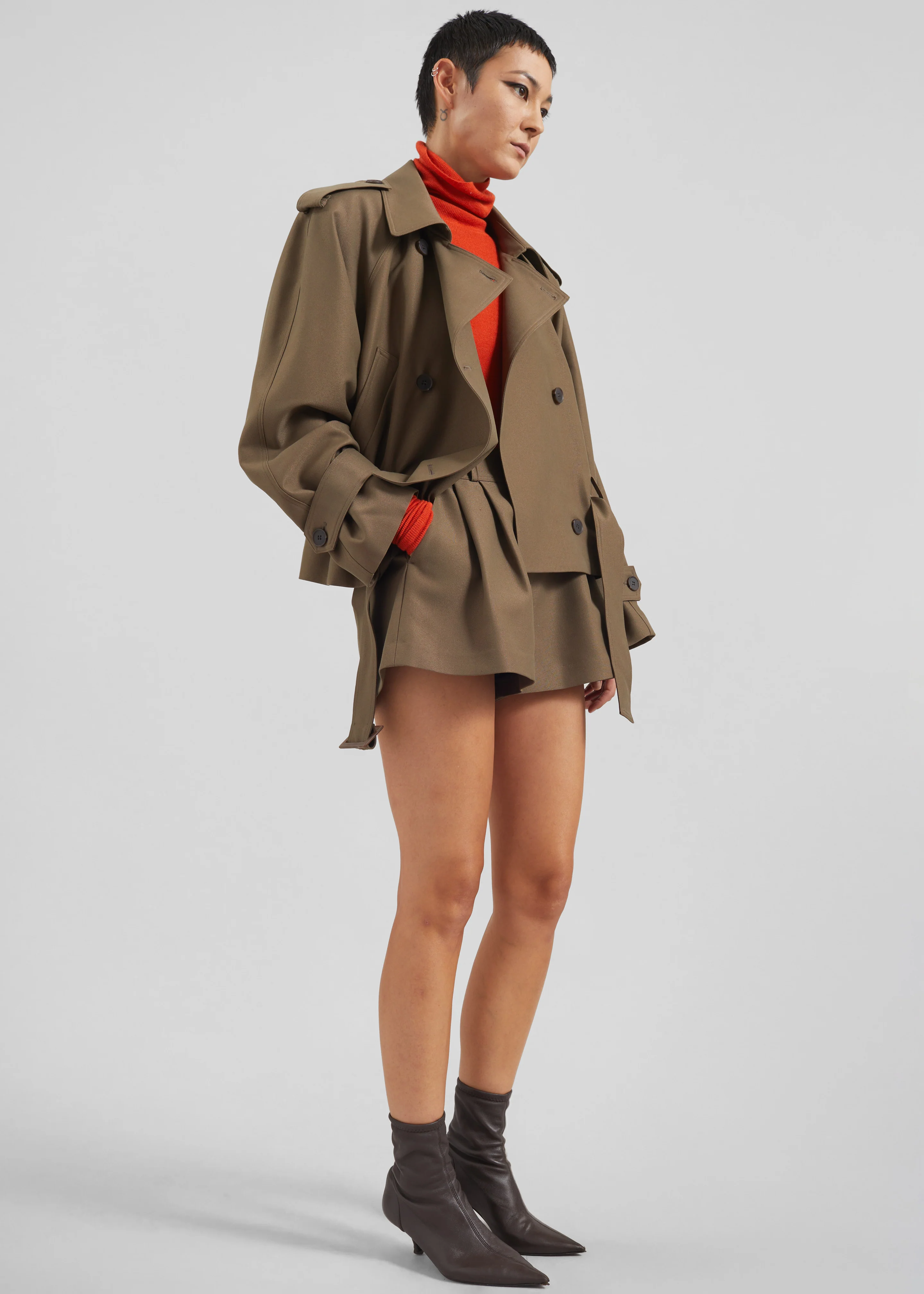 Kinsley Mini Shorts - Brown - Image 2