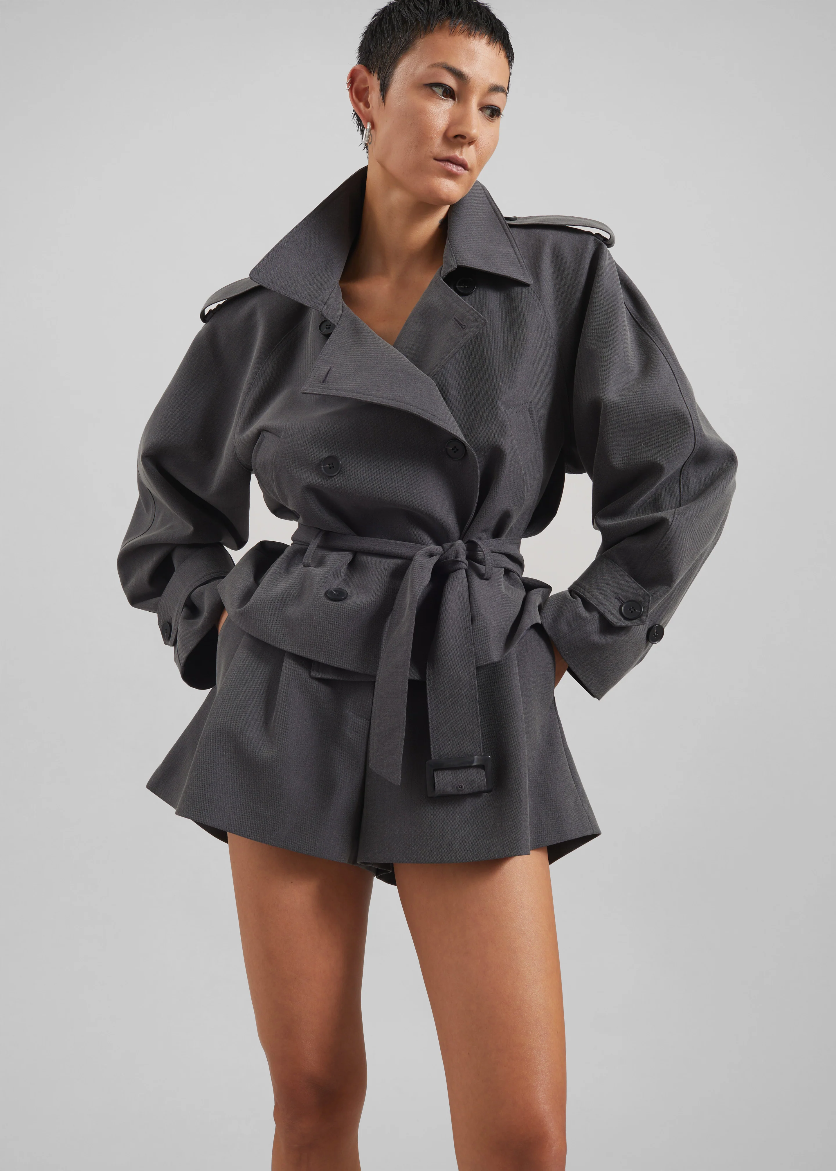 Kinsley Mini Shorts - Grey - Image 7