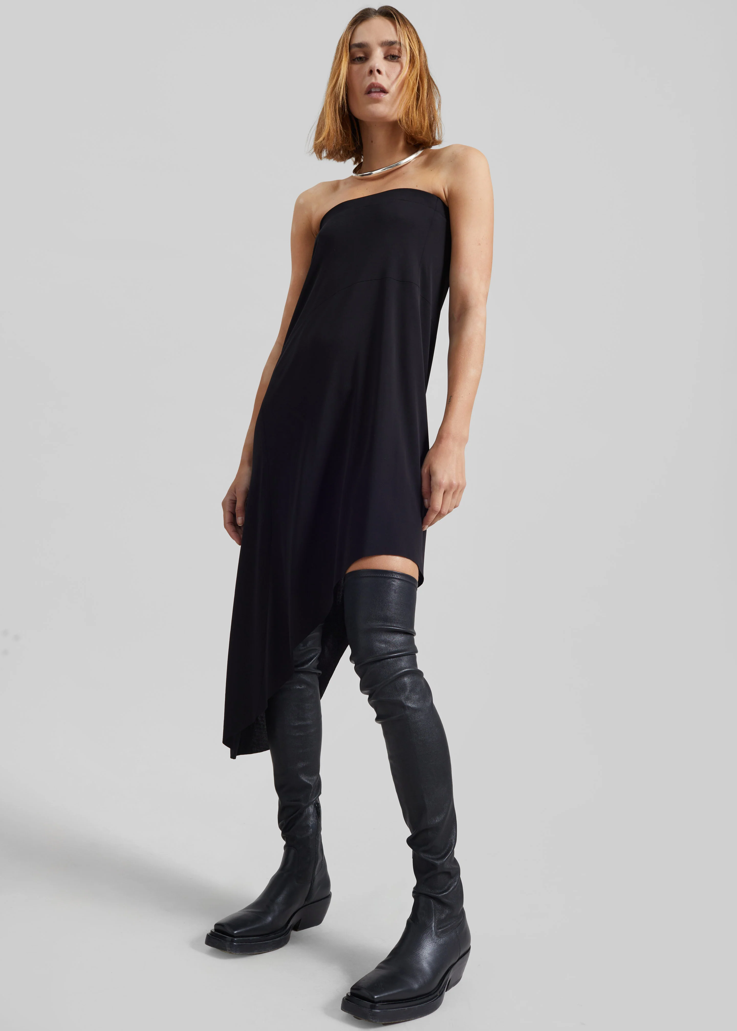 Kitty Sheer Asymmetric Skirt - Black - Image 4