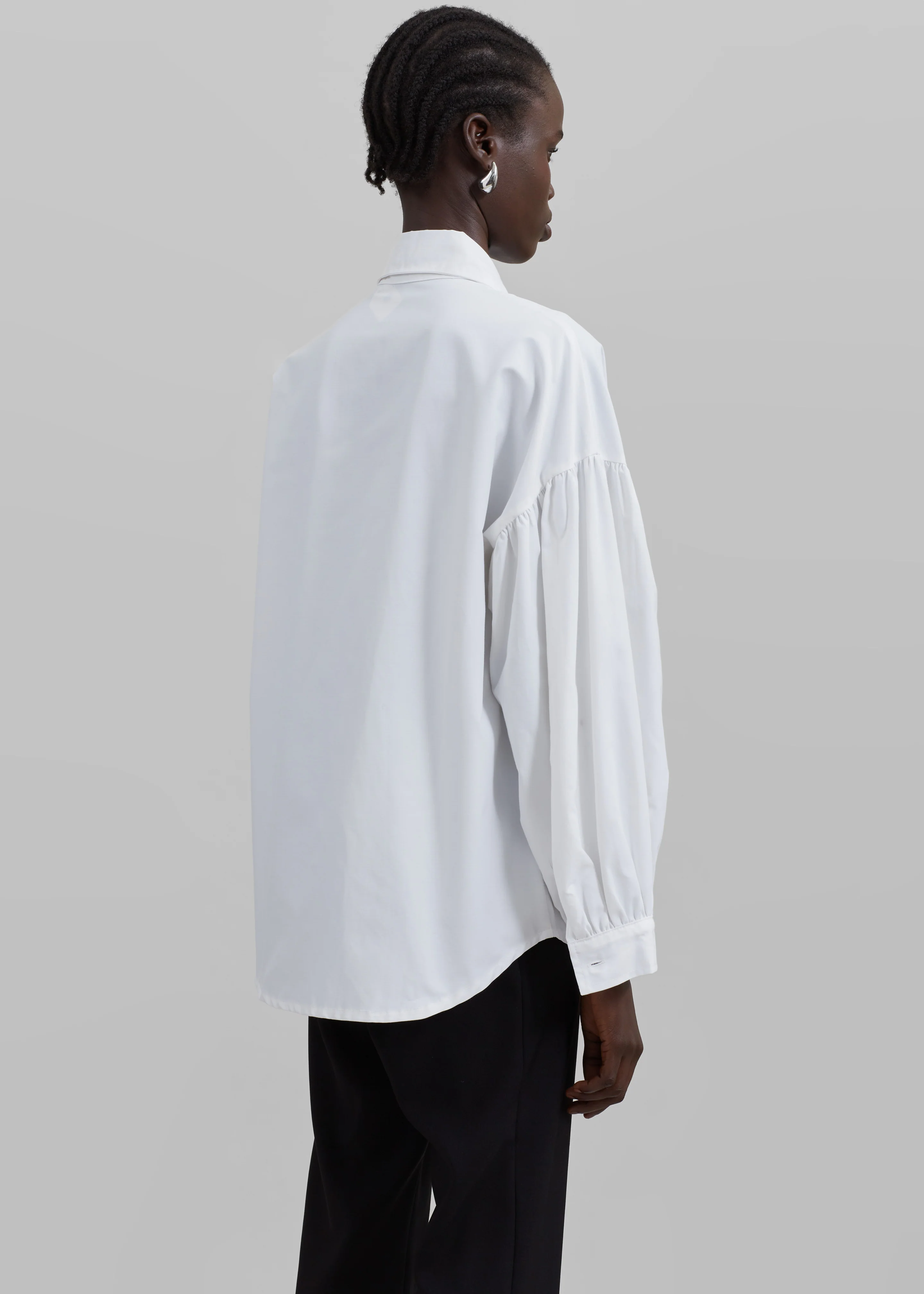 Klara Long Collar Shirt - White - Image 11