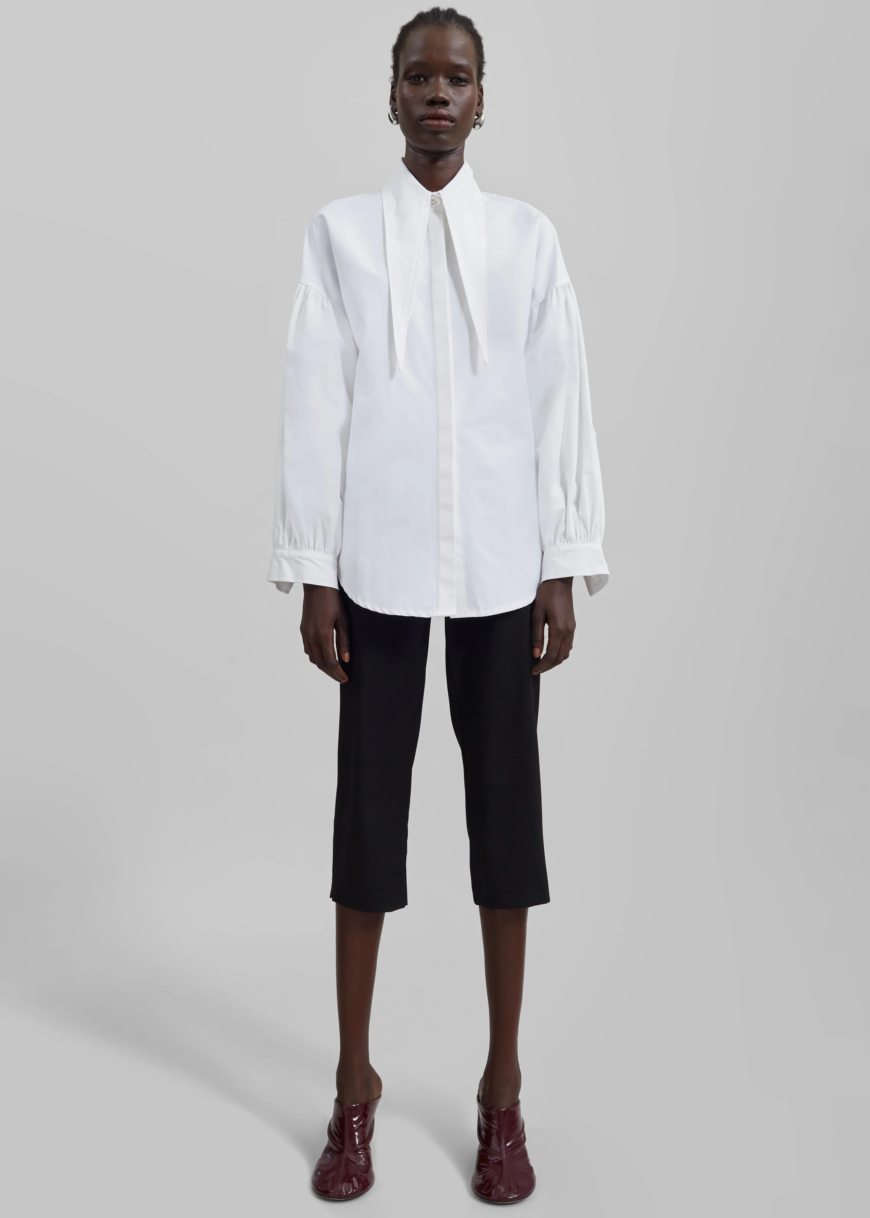 Klara Long Collar Shirt - White - Image 4