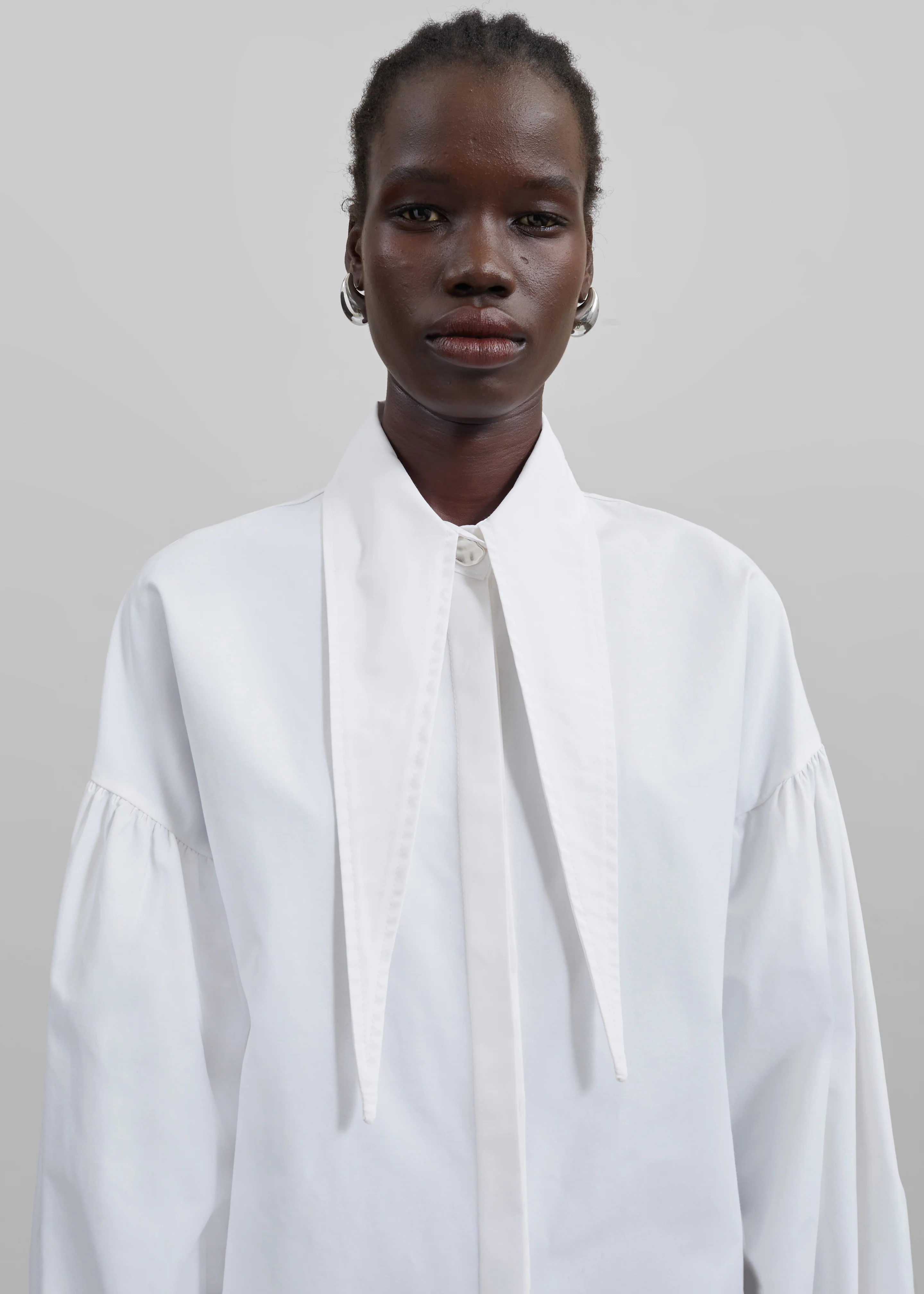 Klara Long Collar Shirt - White - Image 7