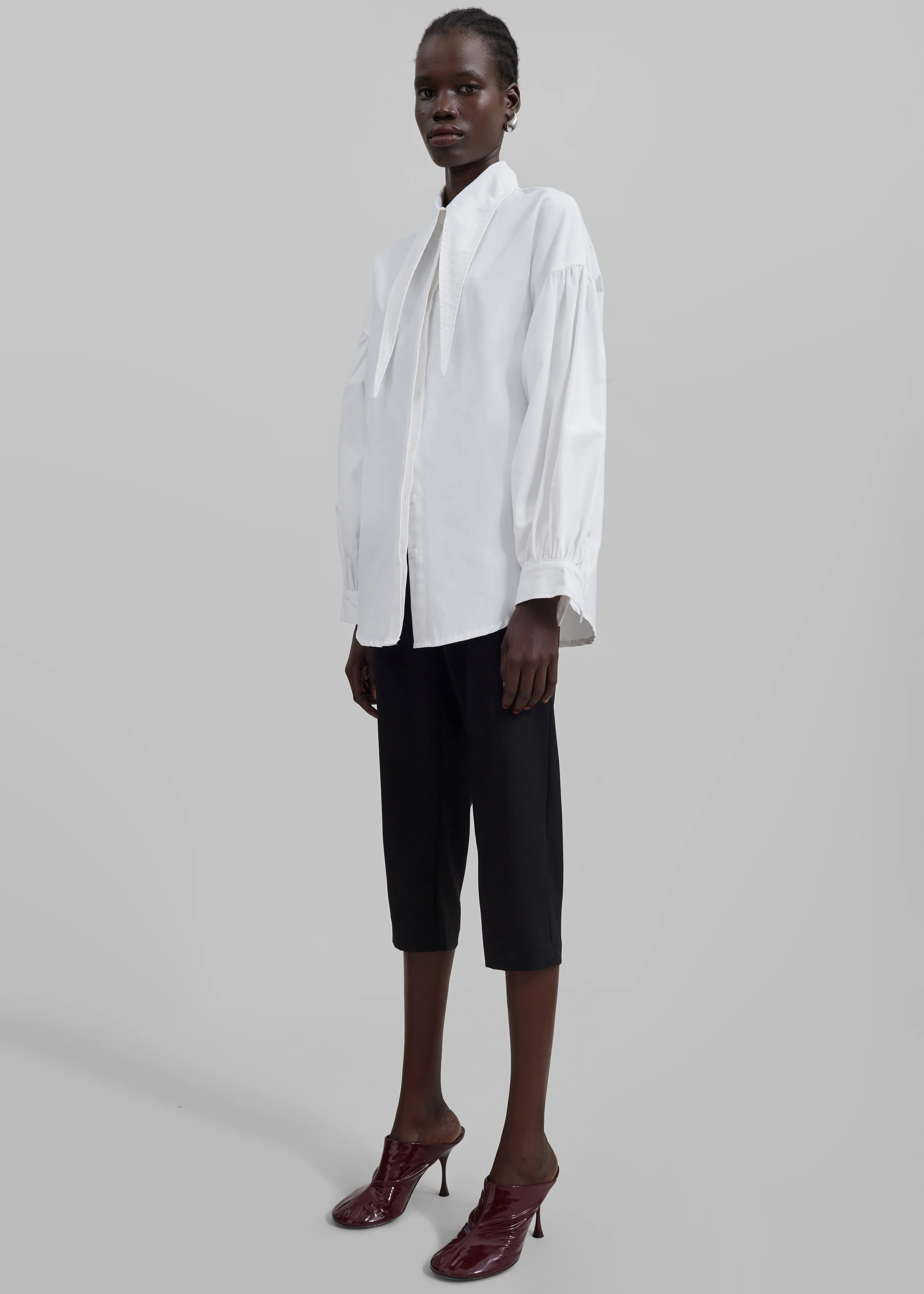 Klara Long Collar Shirt - White - Image 8