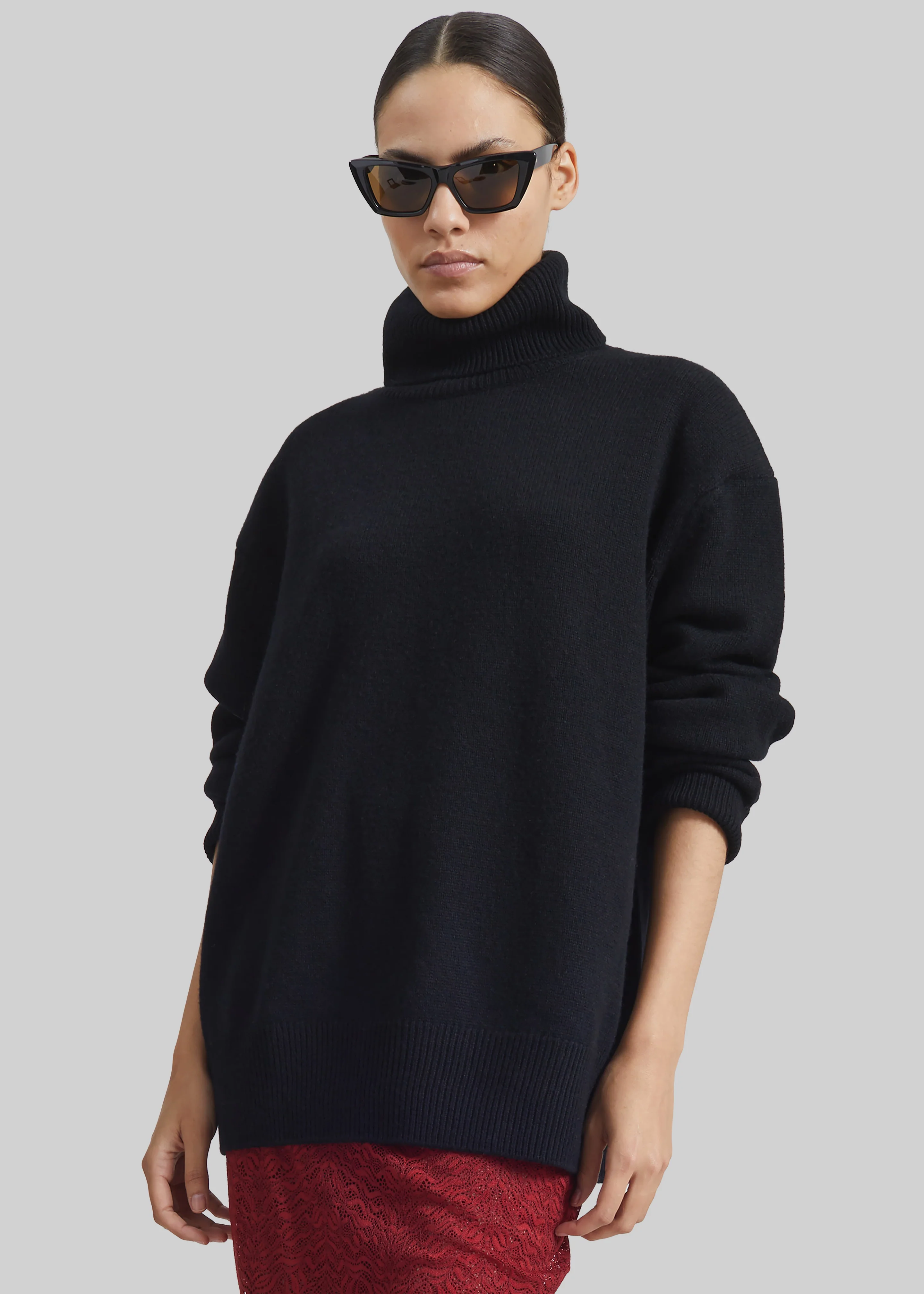 Koler Padded Knit Turtleneck - Black - Image 2