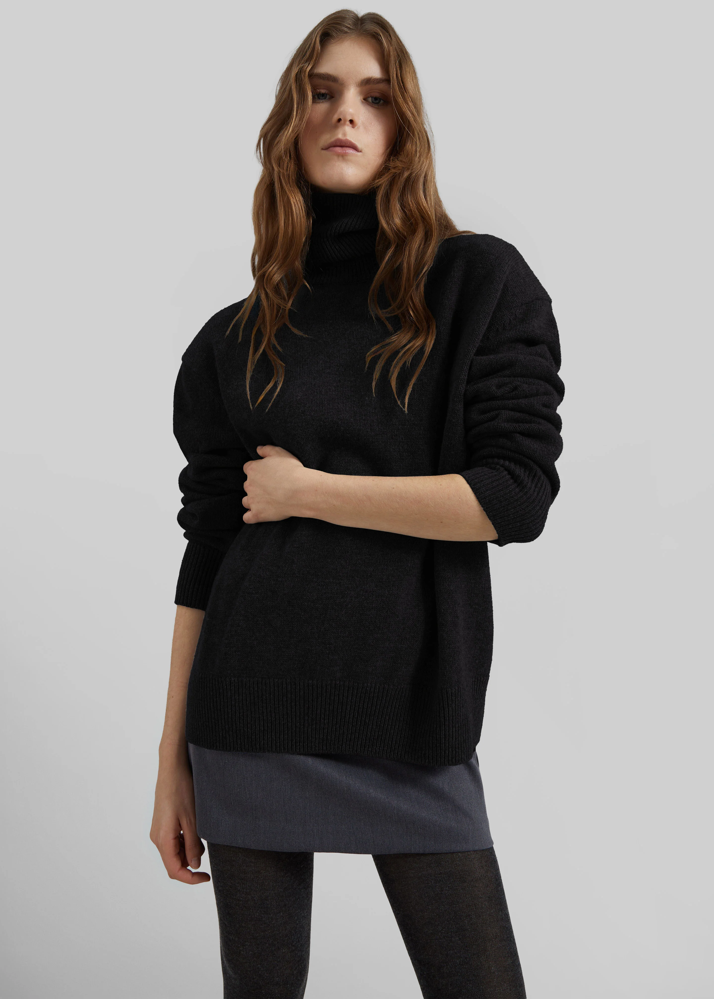 Koler Padded Knit Turtleneck - Black - Image 5