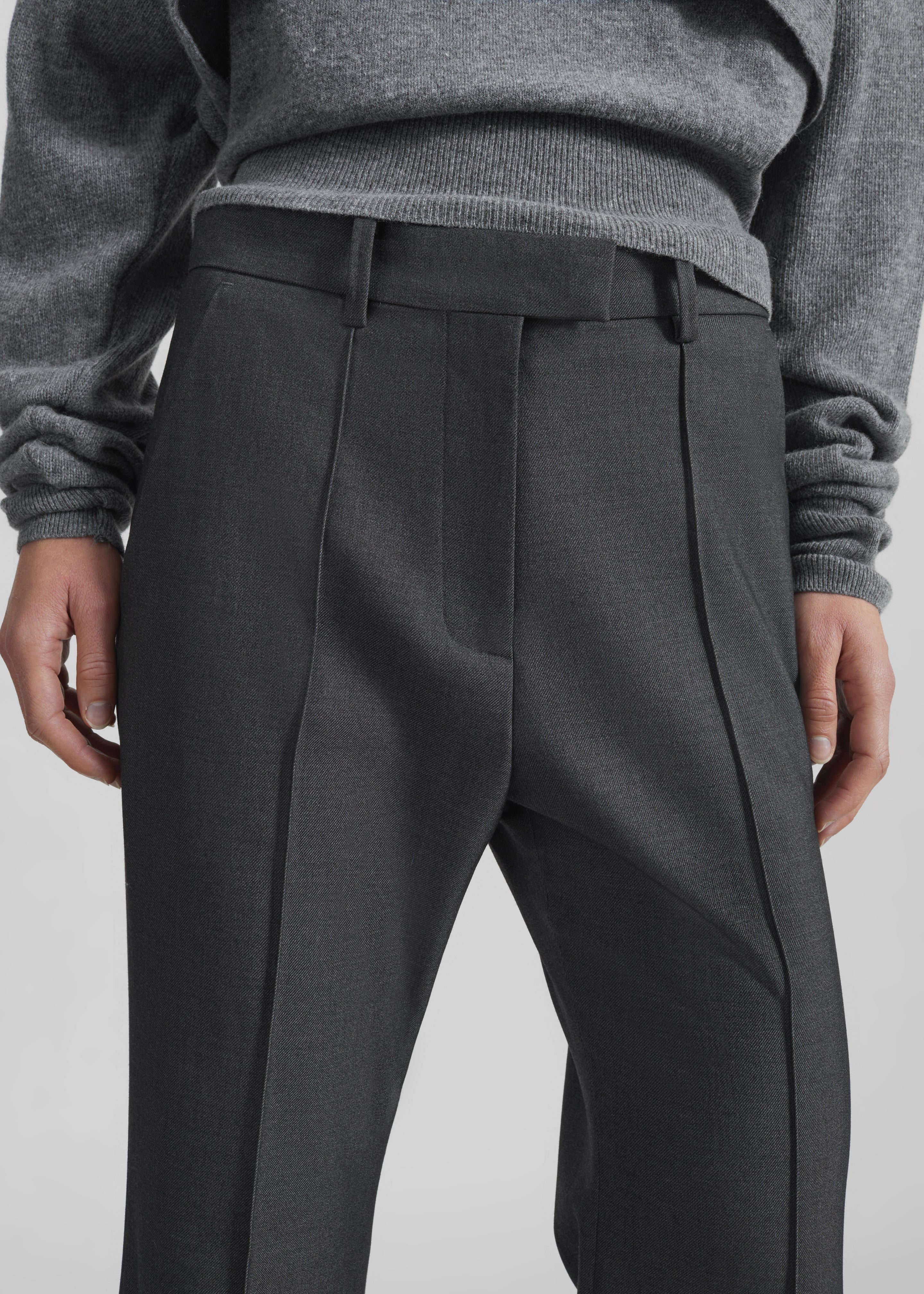Kvale Pintuck Flared Trousers - Dark Grey - Image 5