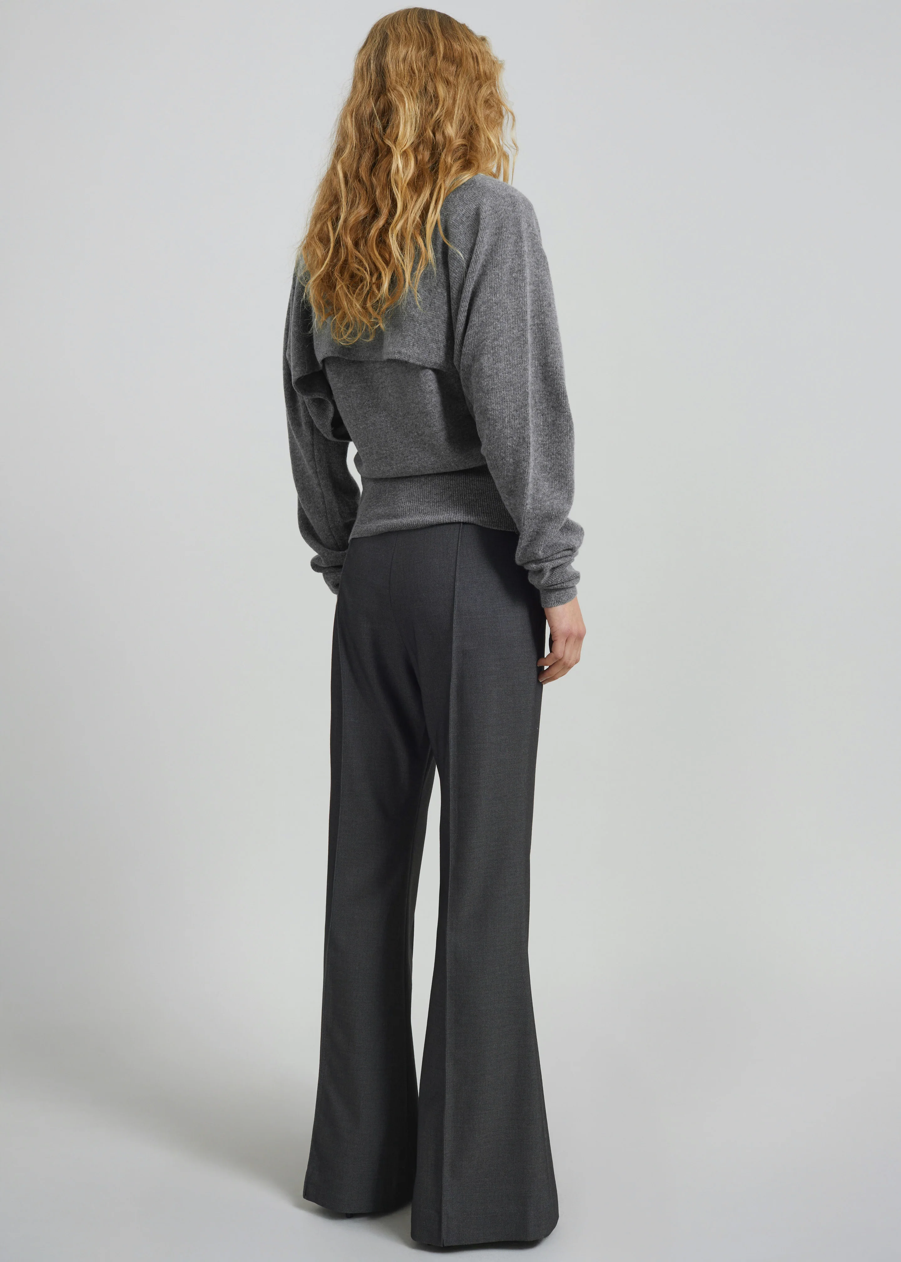 Kvale Pintuck Flared Trousers - Dark Grey - Image 8
