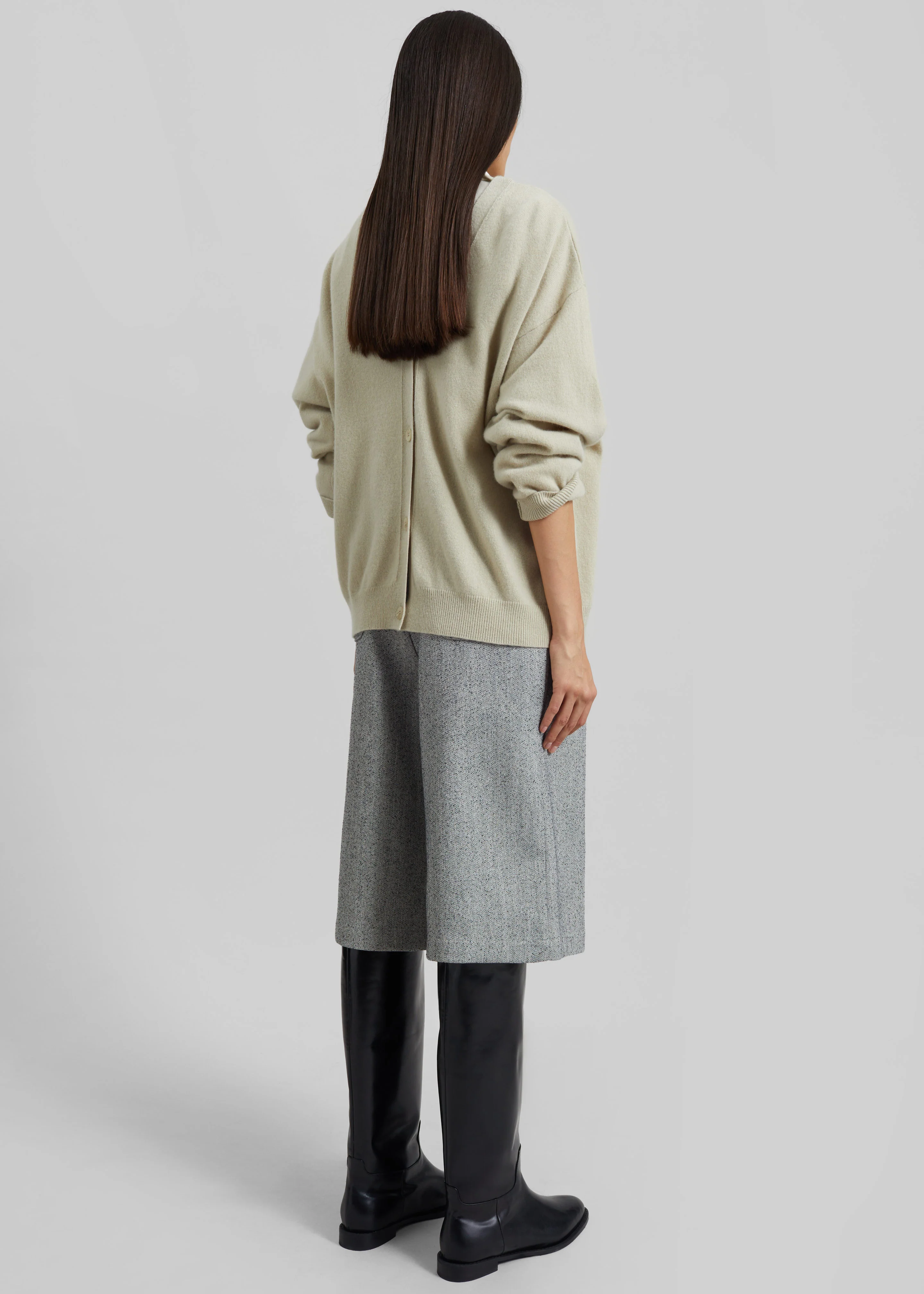 Lachen Double-Sided Wool Cardigan - Light Beige - Image 6