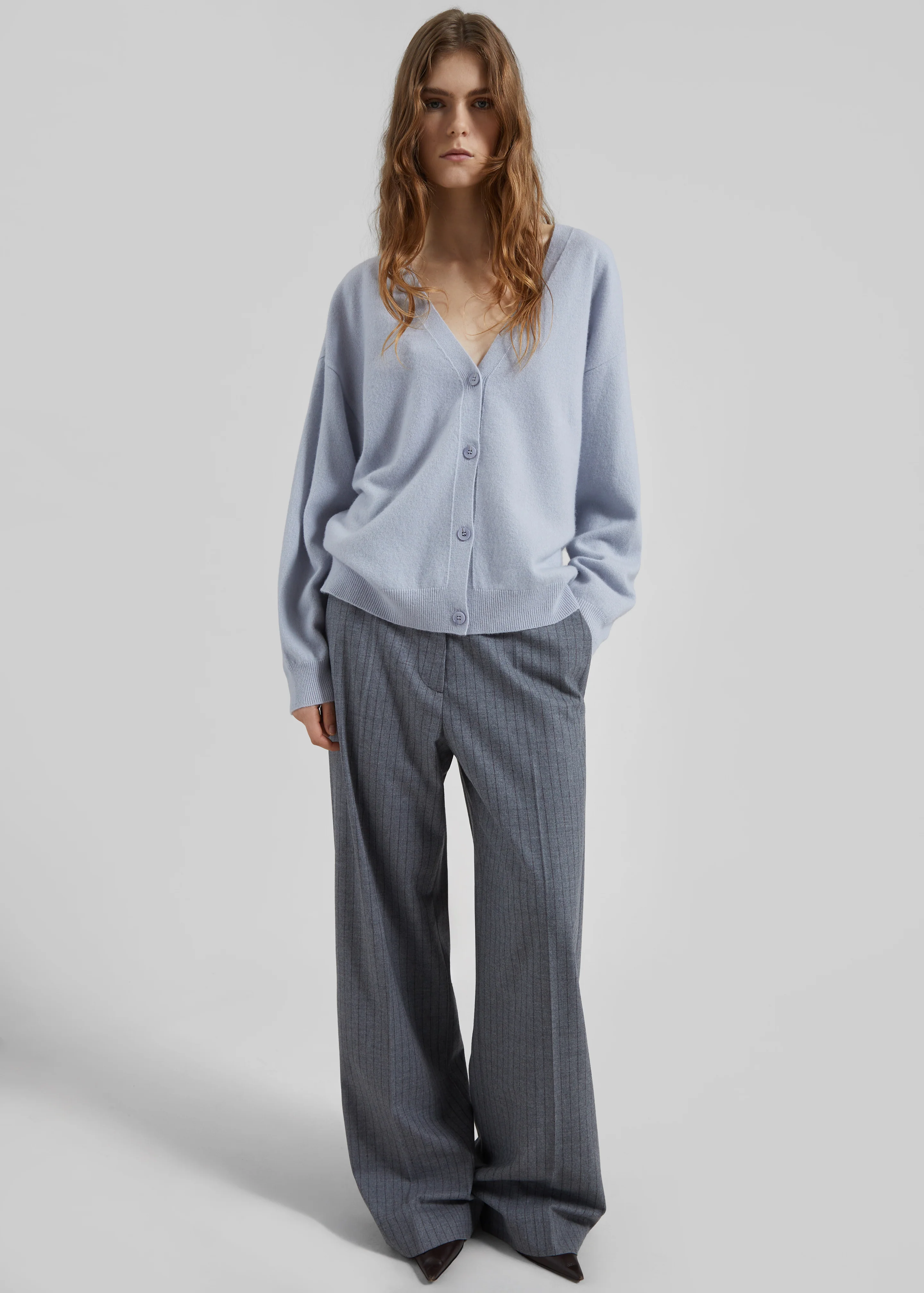 Lachen Double-Sided Wool Cardigan - Powder Blue - Image 4