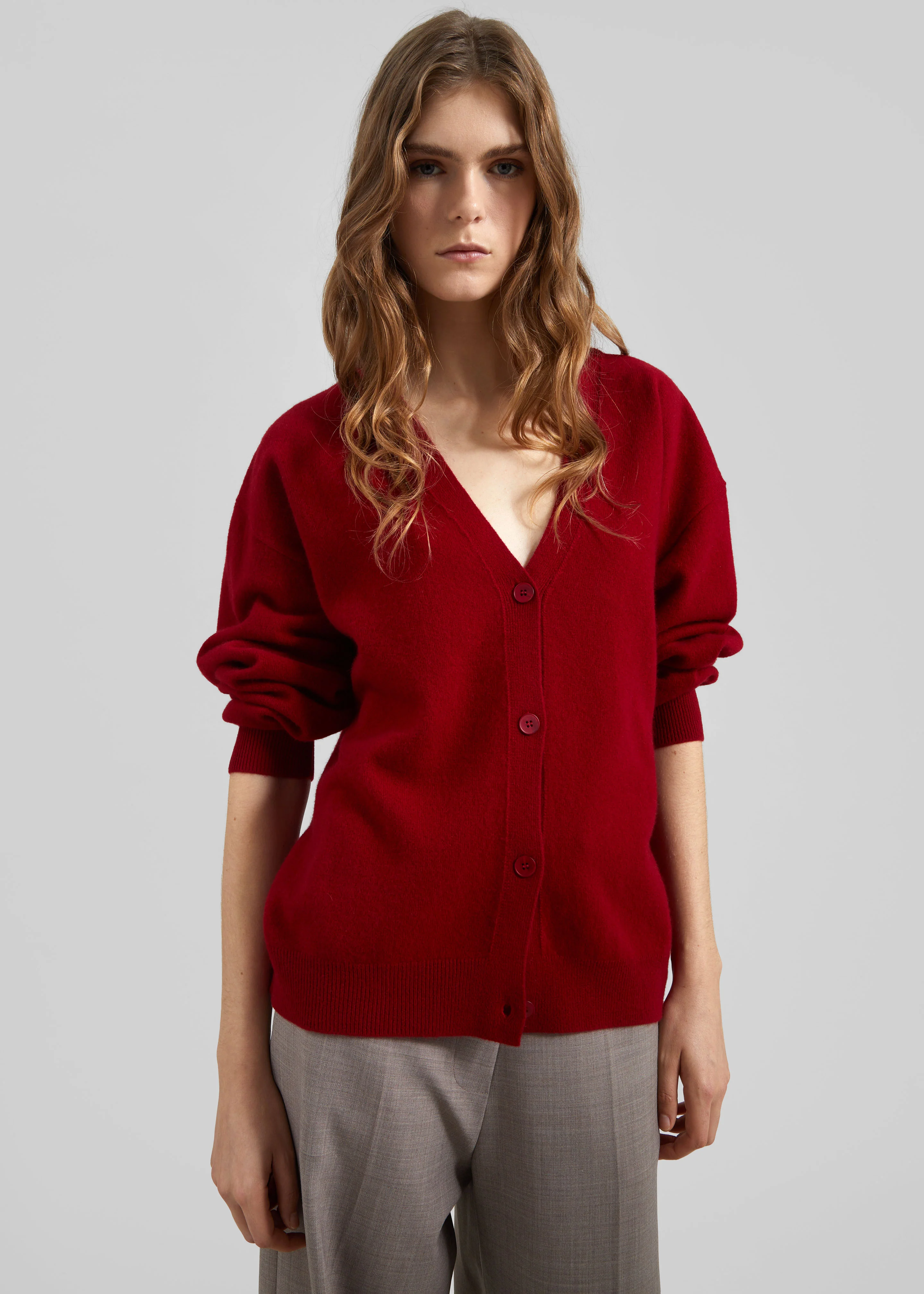Lachen Double-Sided Wool Cardigan - Red - Image 6
