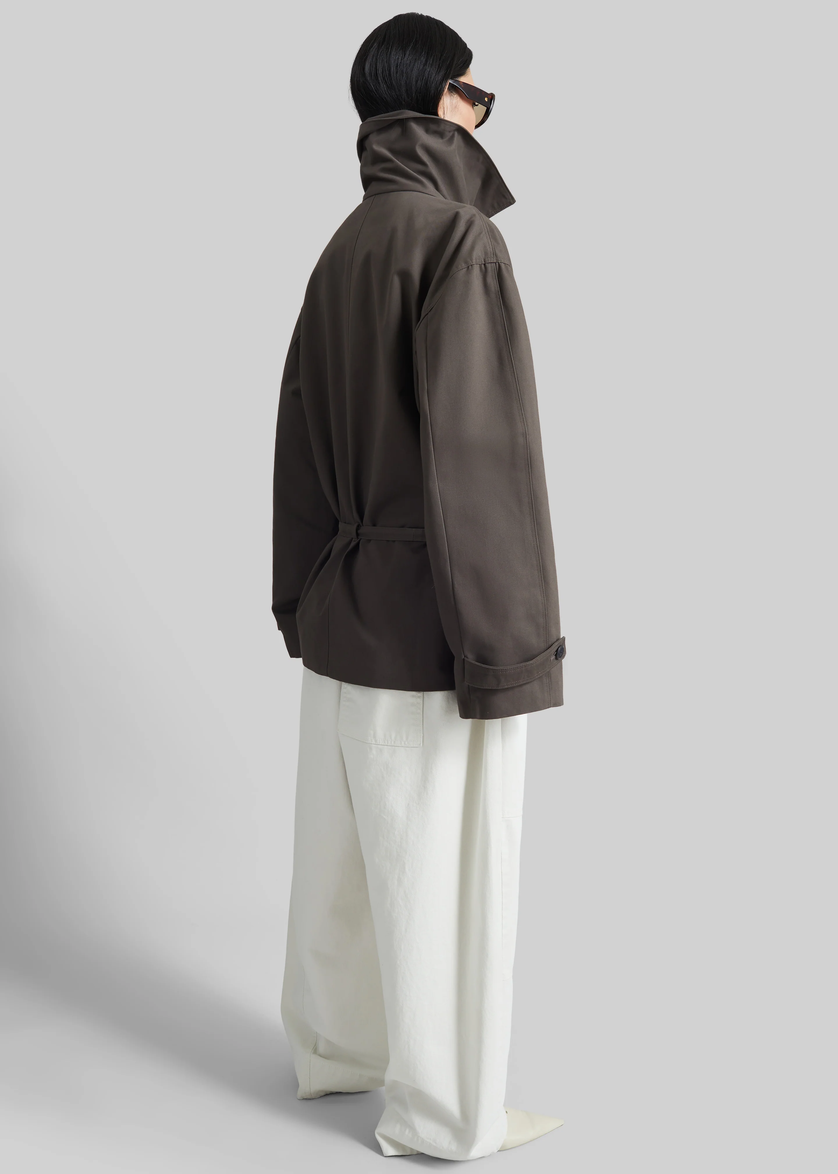 Lahti Belted Short Coat - Brown - Image 8