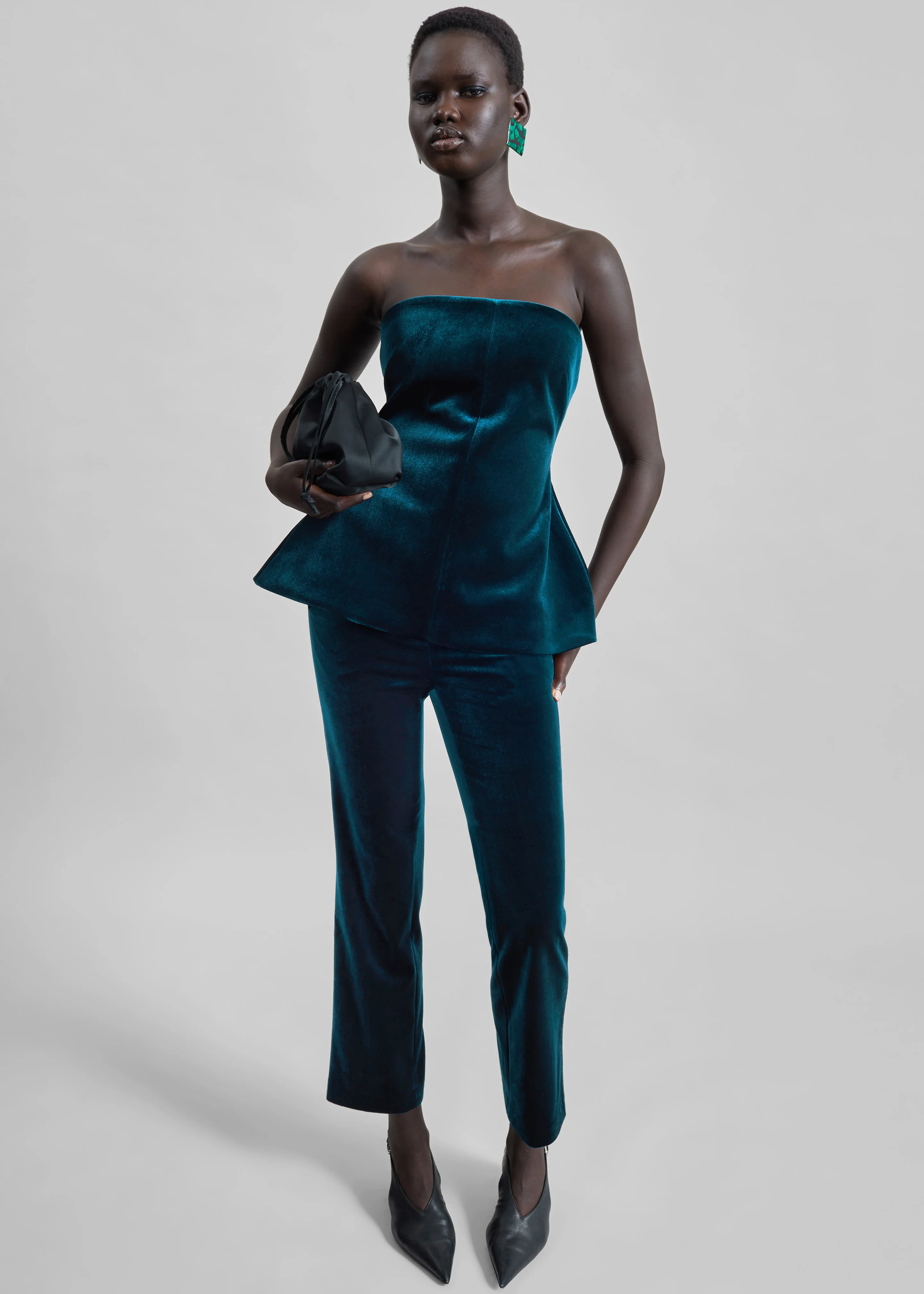 Laila Velvet Hourglass Bustier - Deep Green - Image 2