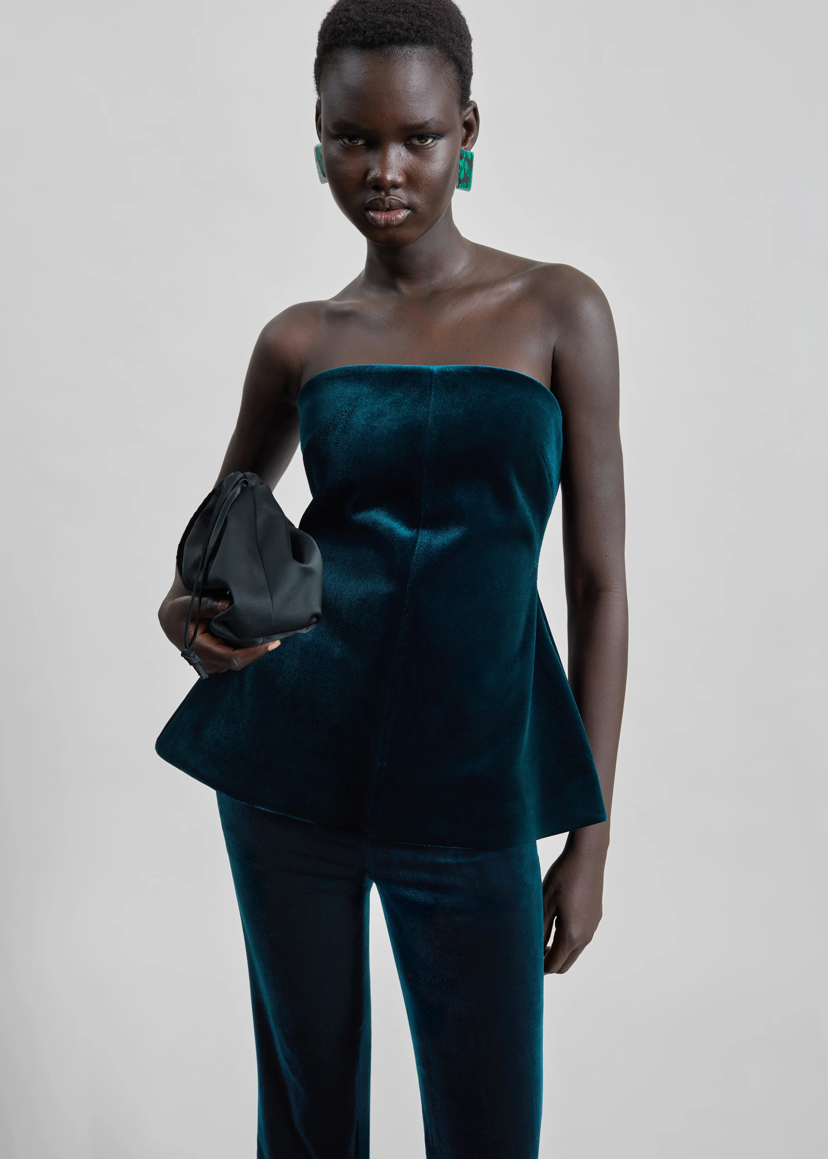 Laila Velvet Hourglass Bustier - Deep Green - Image 3