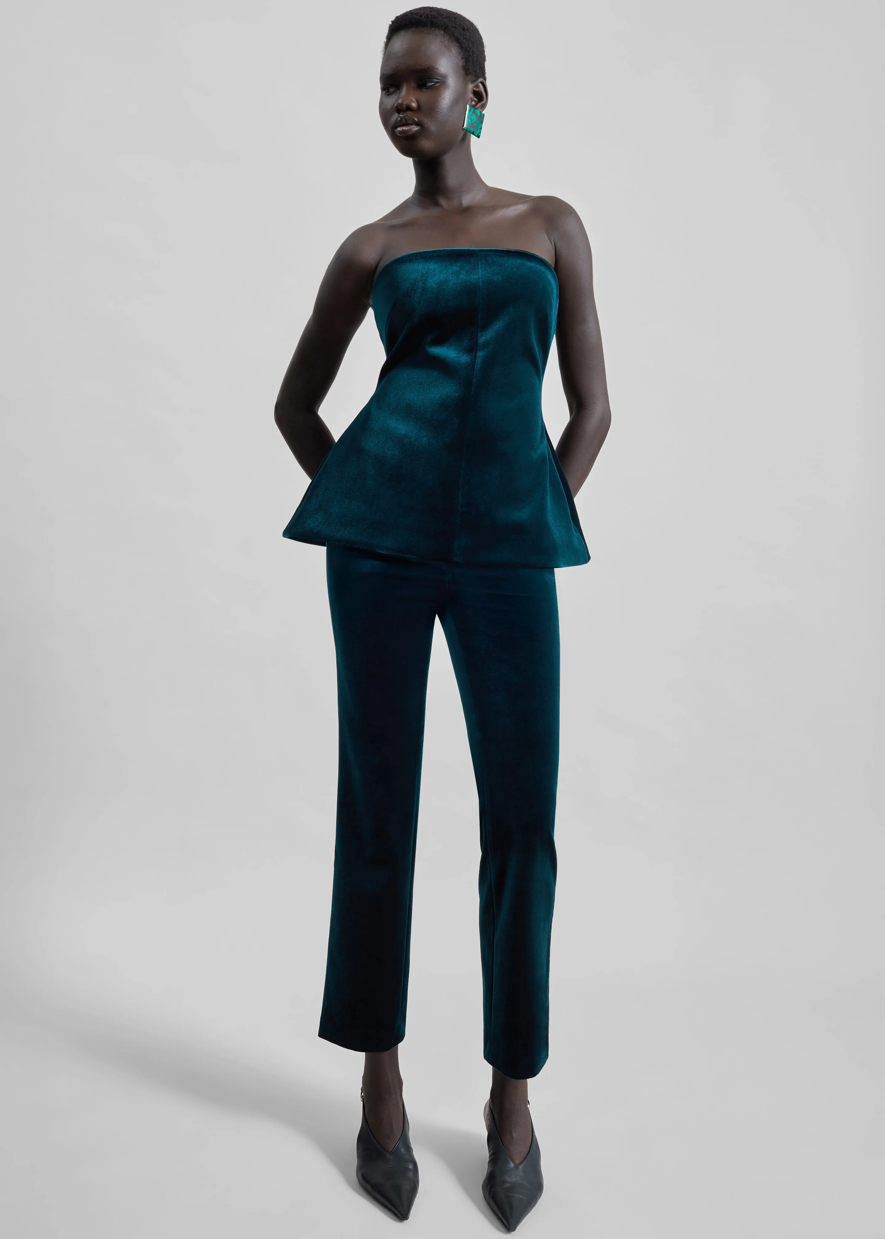 Laila Velvet Hourglass Bustier - Deep Green - Image 6