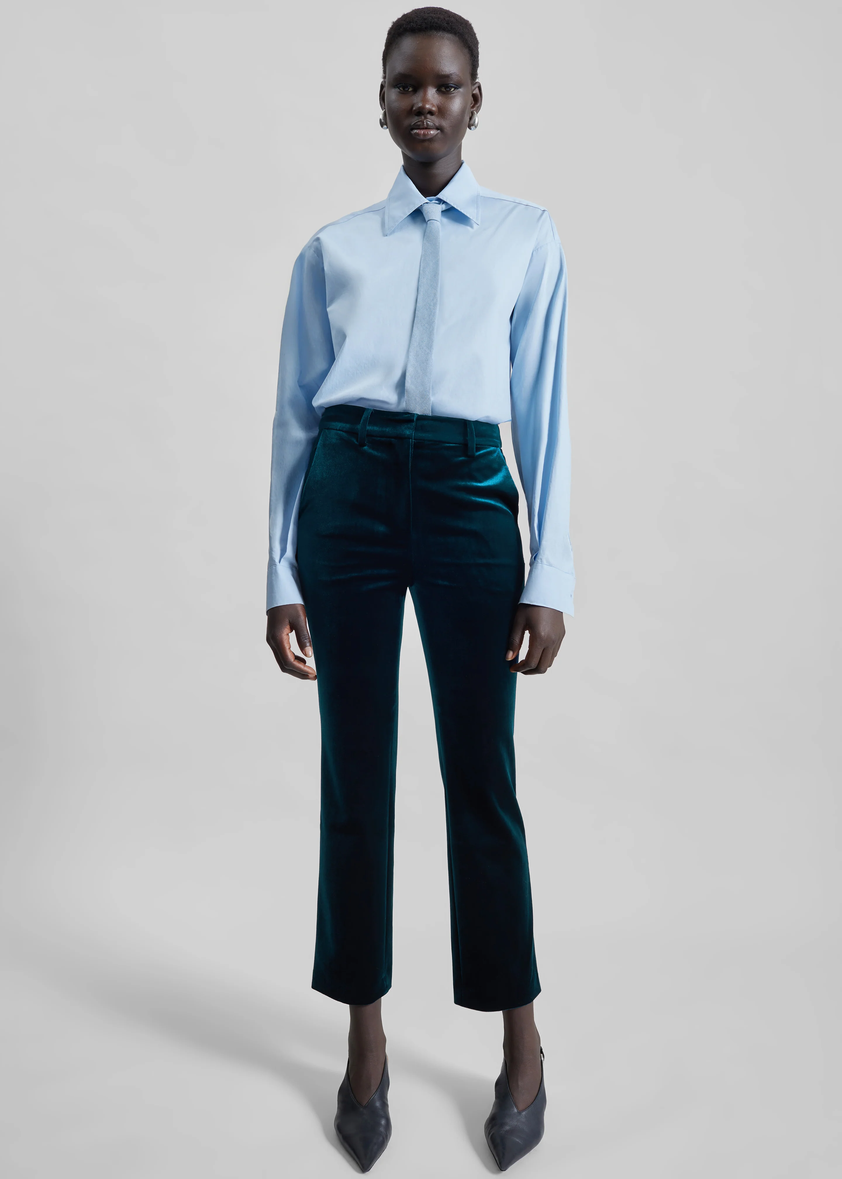 Laila Velvet Trousers - Deep Green - Image 2