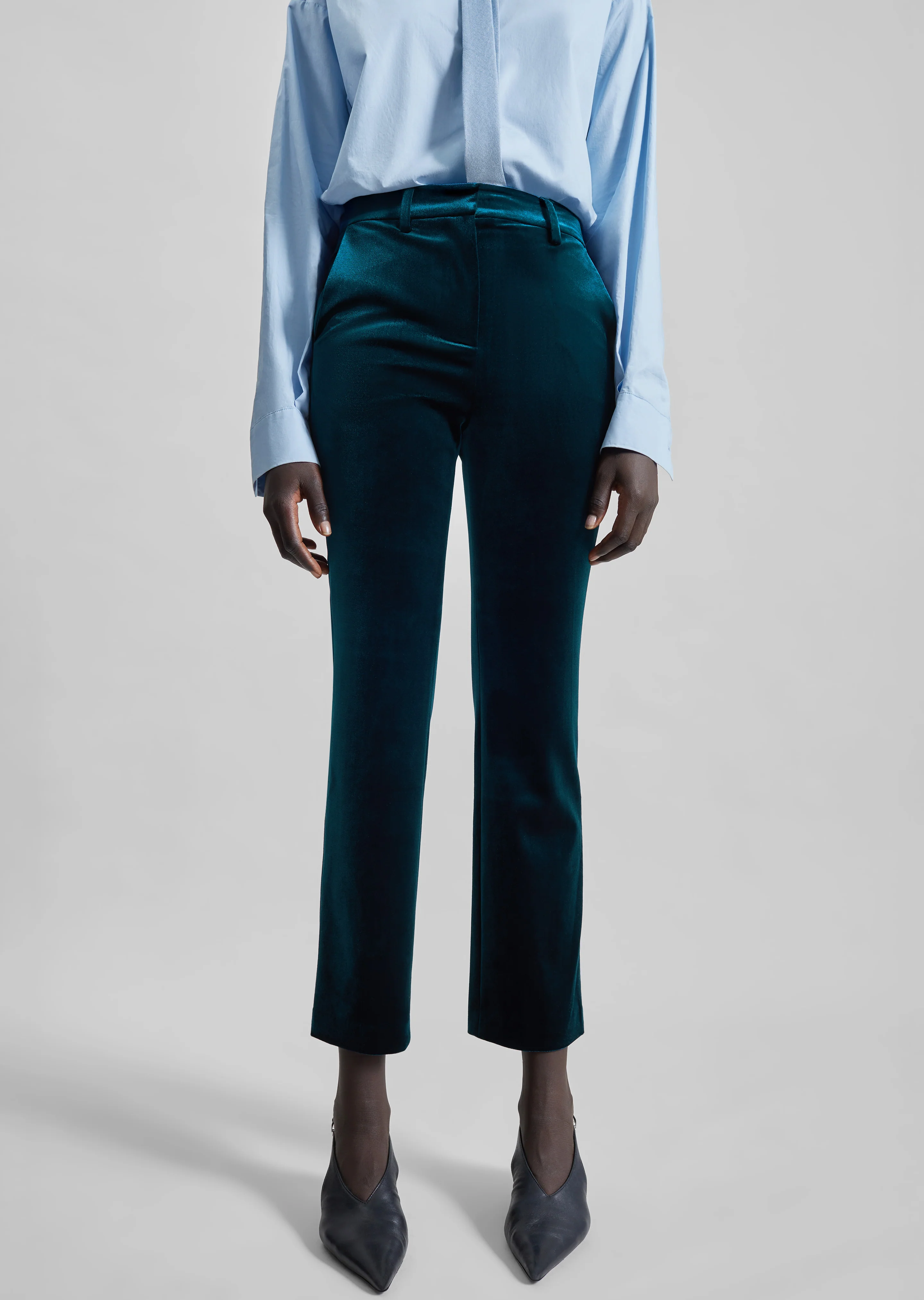 Laila Velvet Trousers - Deep Green - Image 3