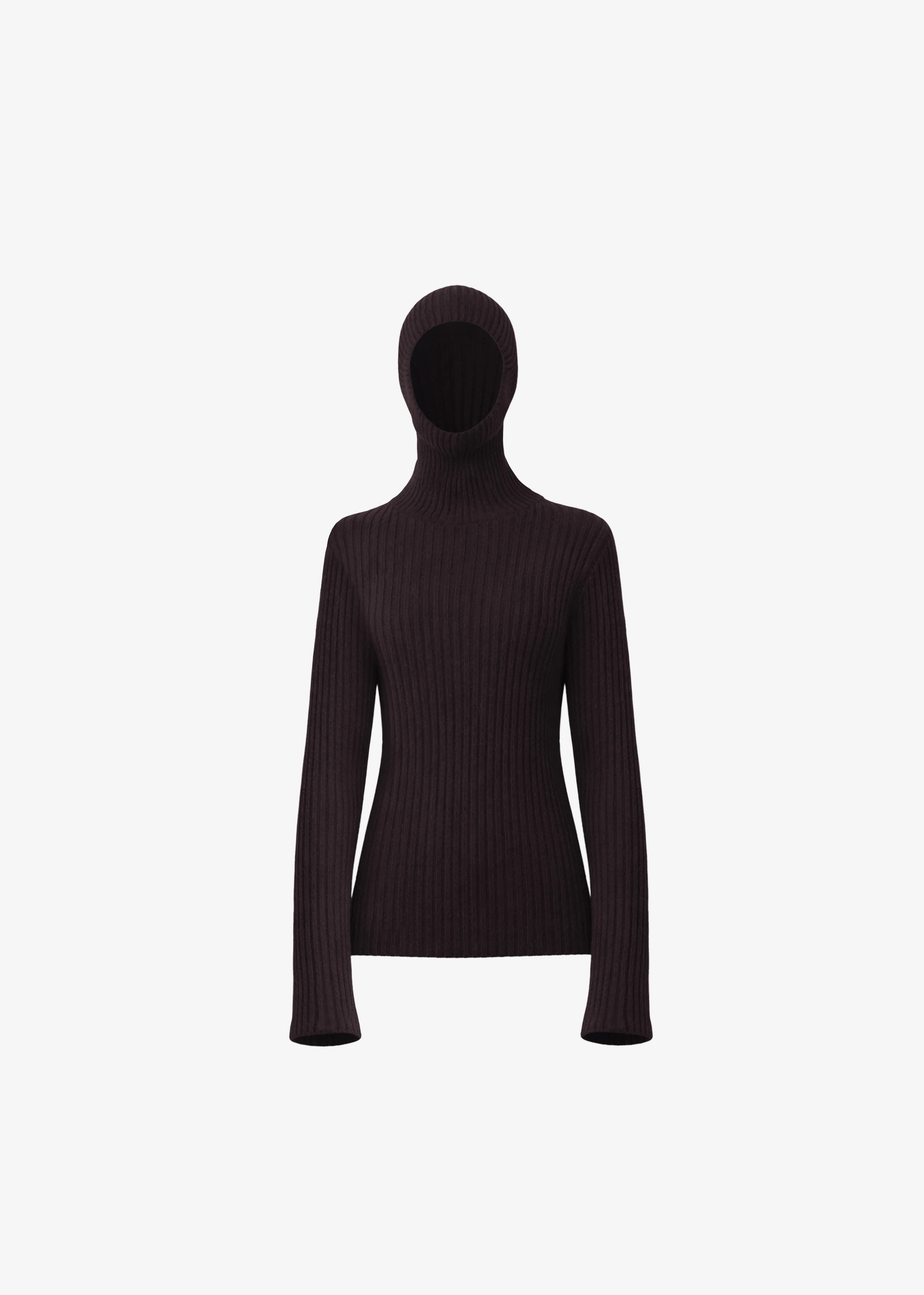 Larice Hooded Knit Top - Brown - Image 9