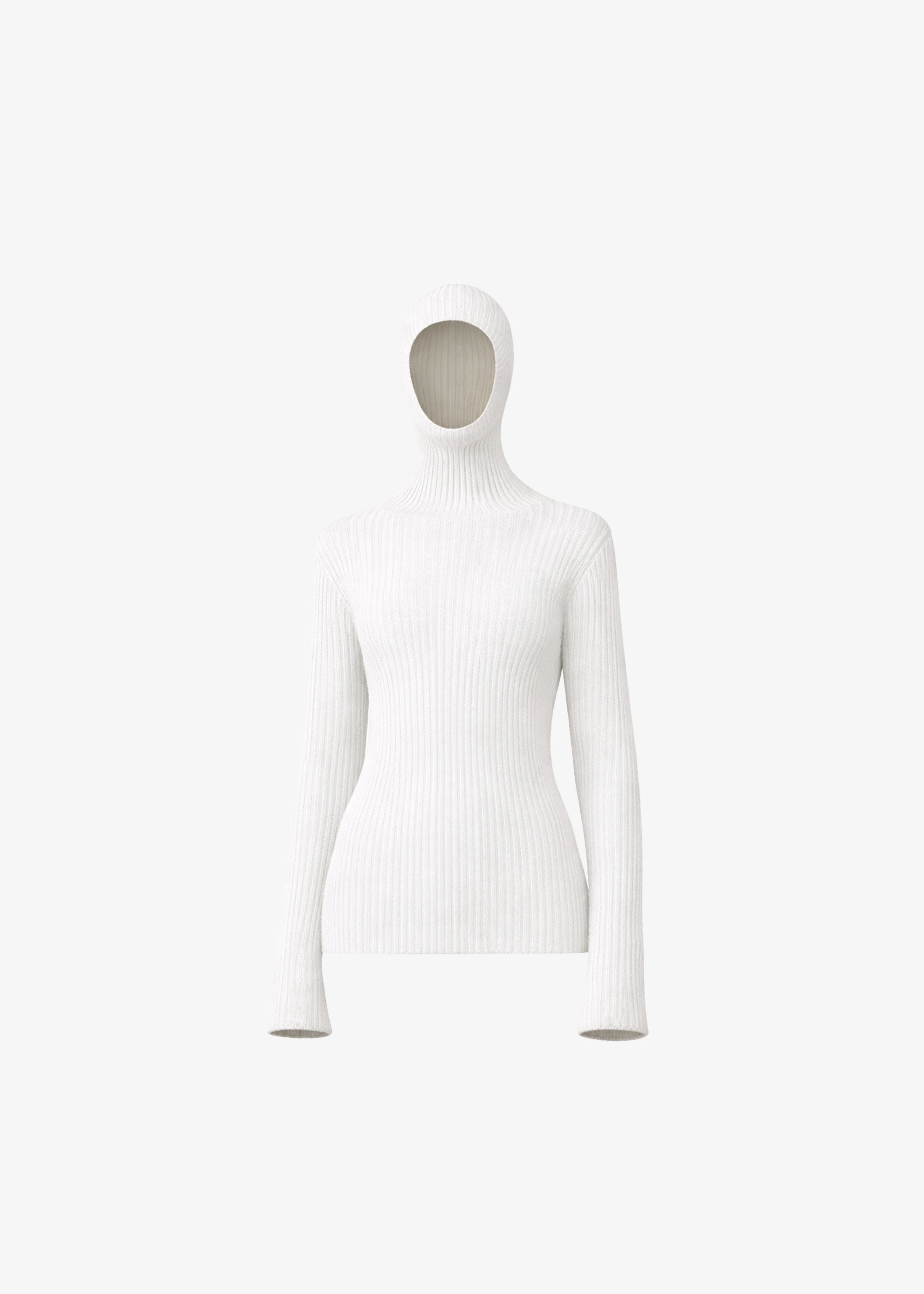 Larice Hooded Knit Top - White - Image 10