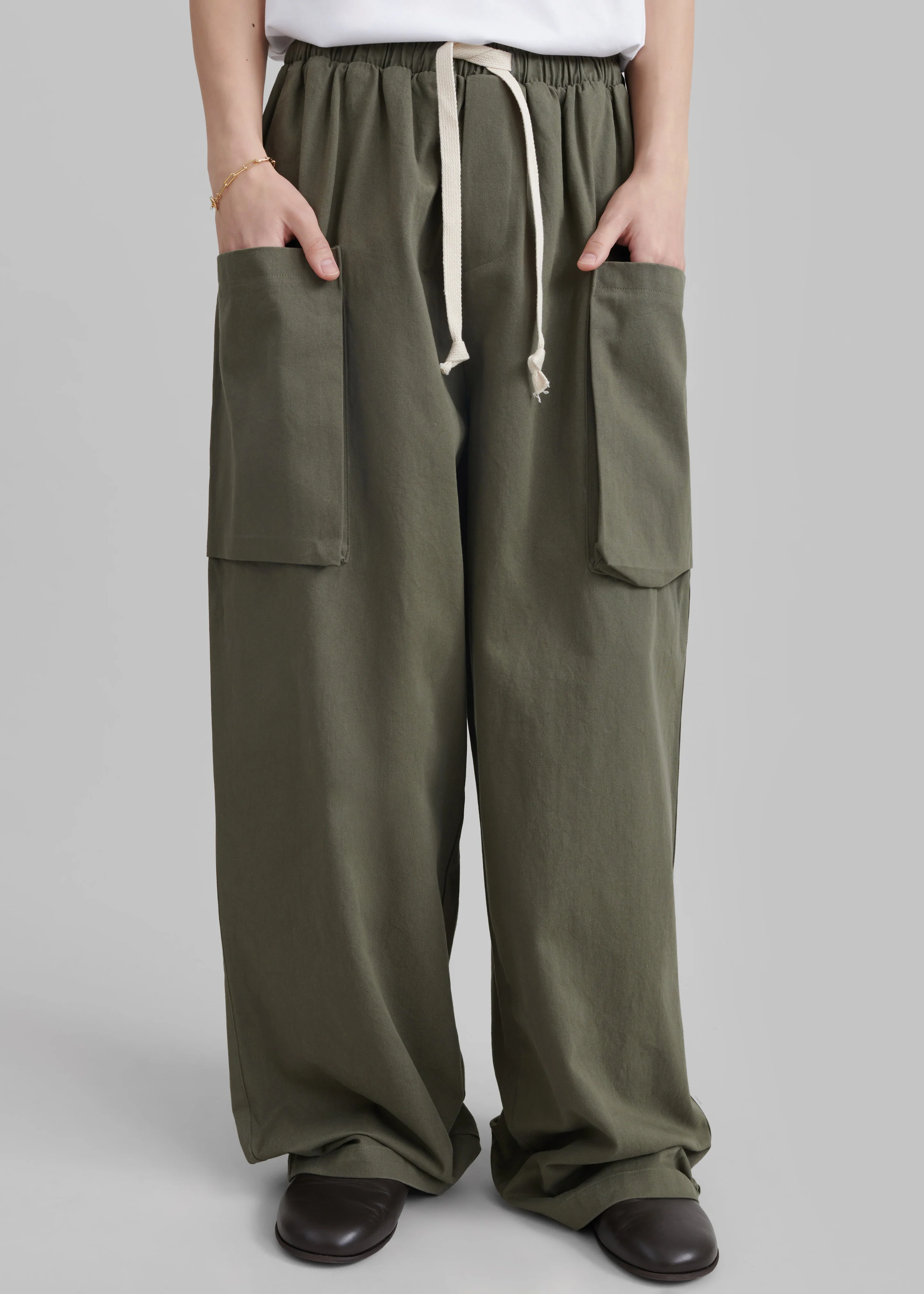 Lauri Drawstring Cargo Pants - Khaki - Image 7