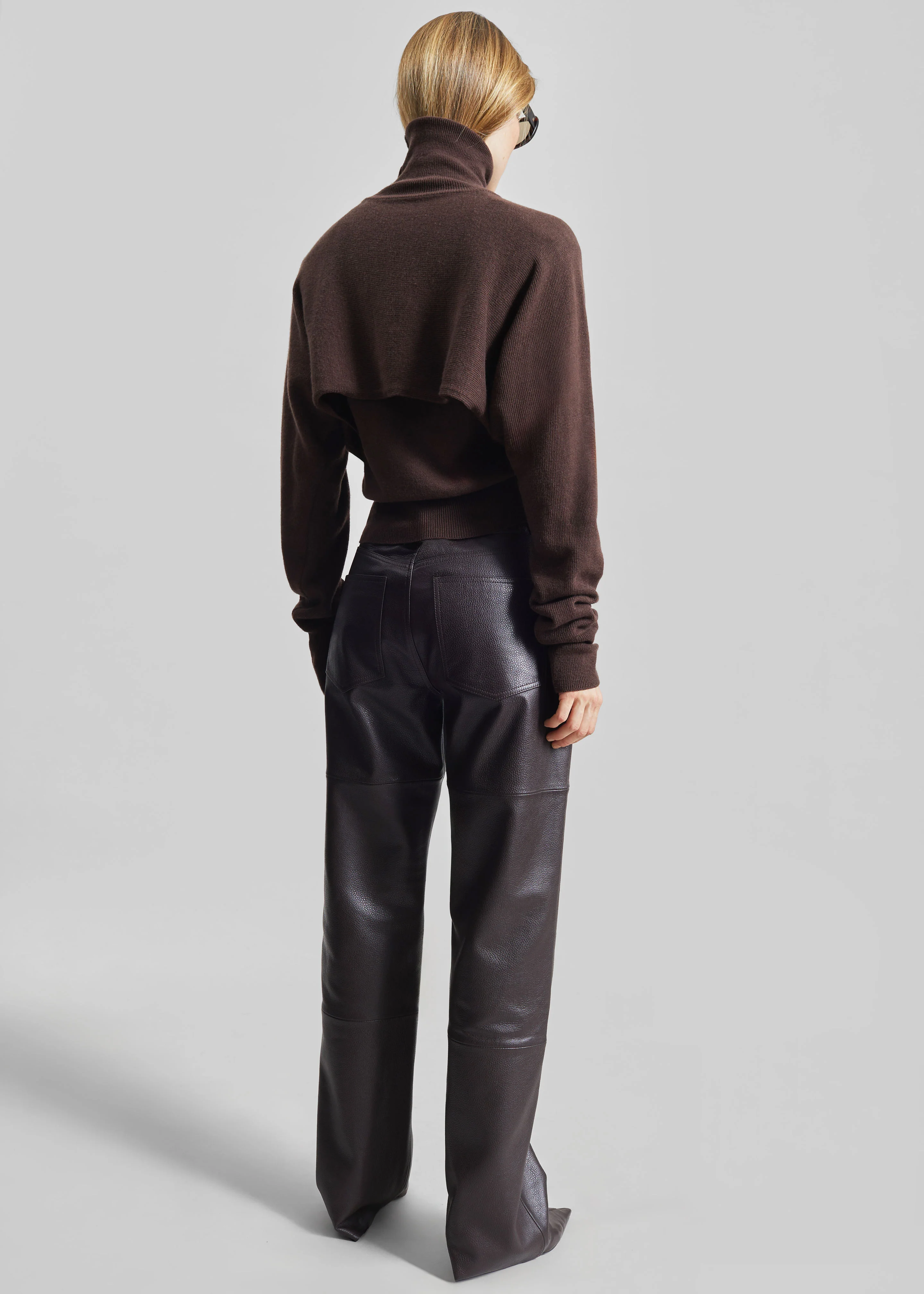 Lausanne Cashmere Detachable Layered Knit Set - Brown - Image 8