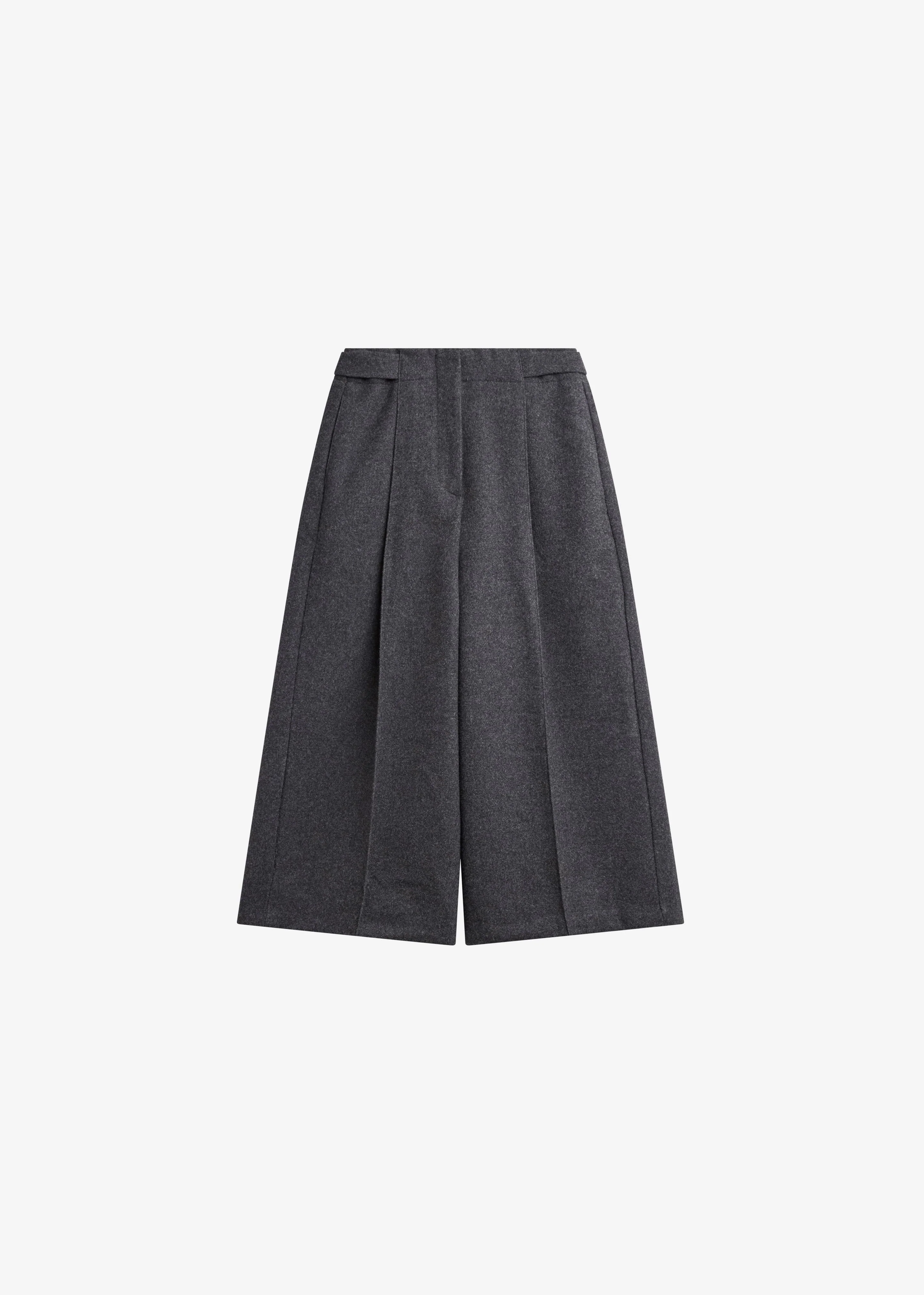 Leher Tailored Wool Culottes - Charcoal - Image 10