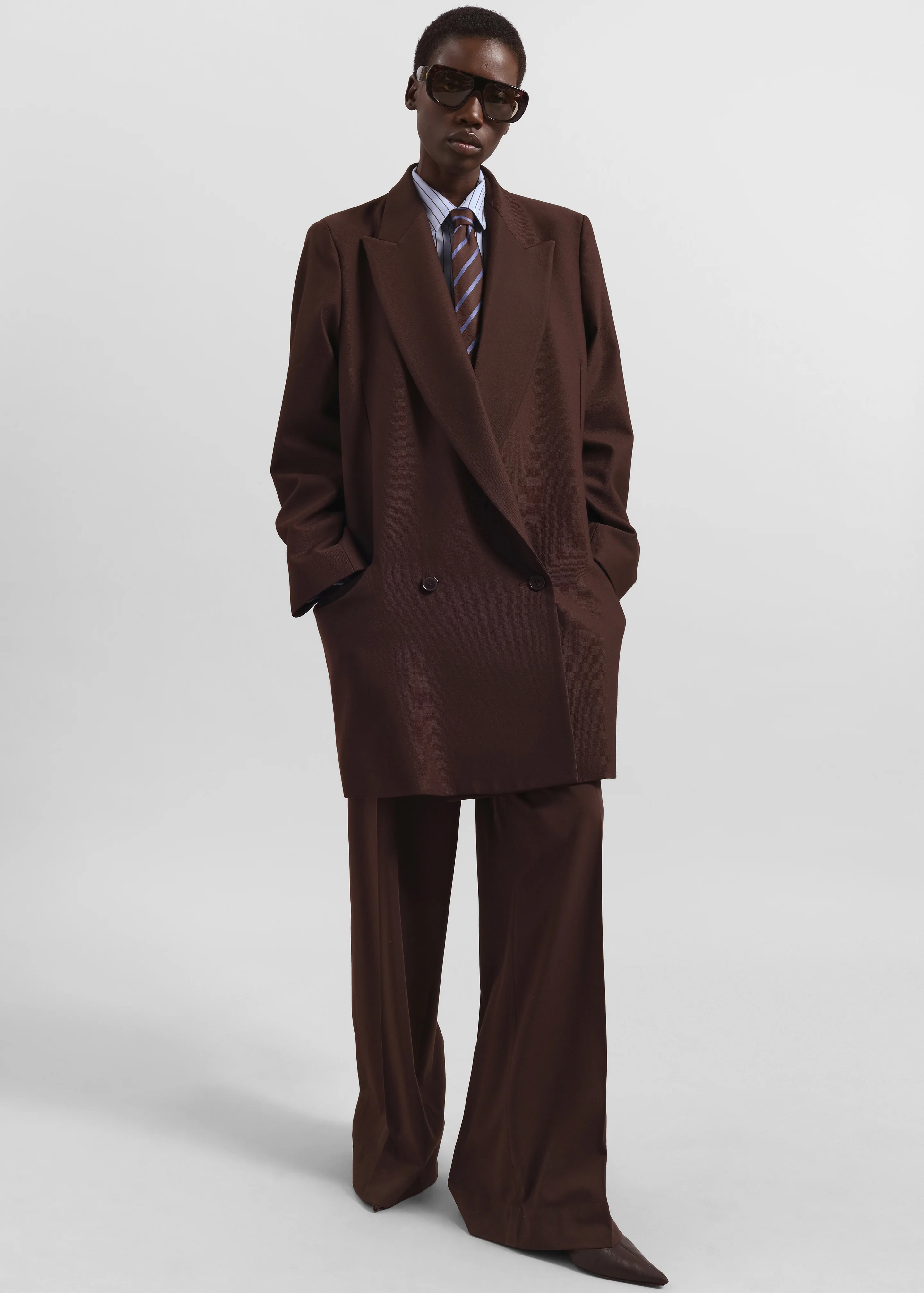 Lene Striped Tie - Brown - Image 2