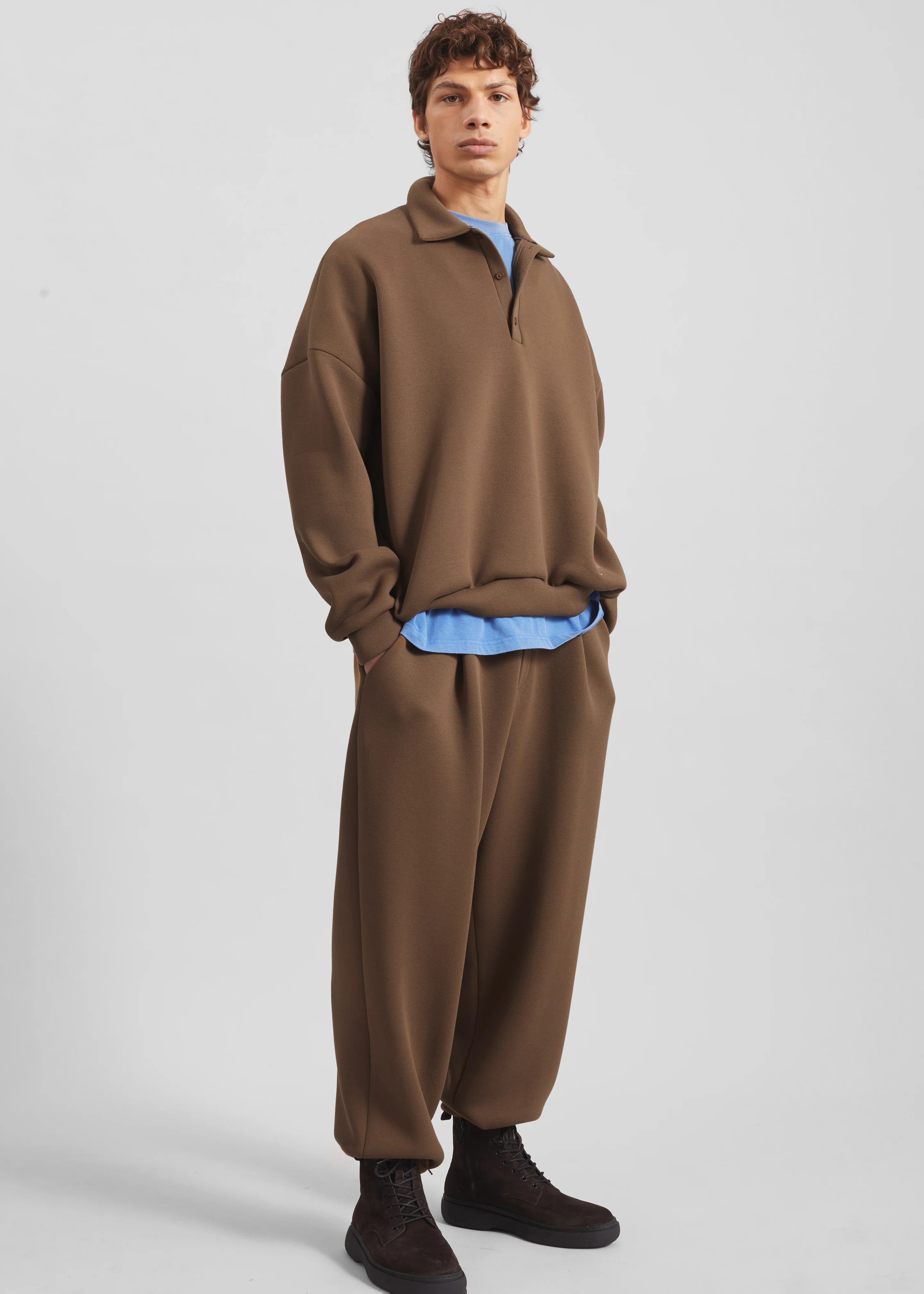 Lenham Polo Sweatshirt - Dark Camel - Image 4