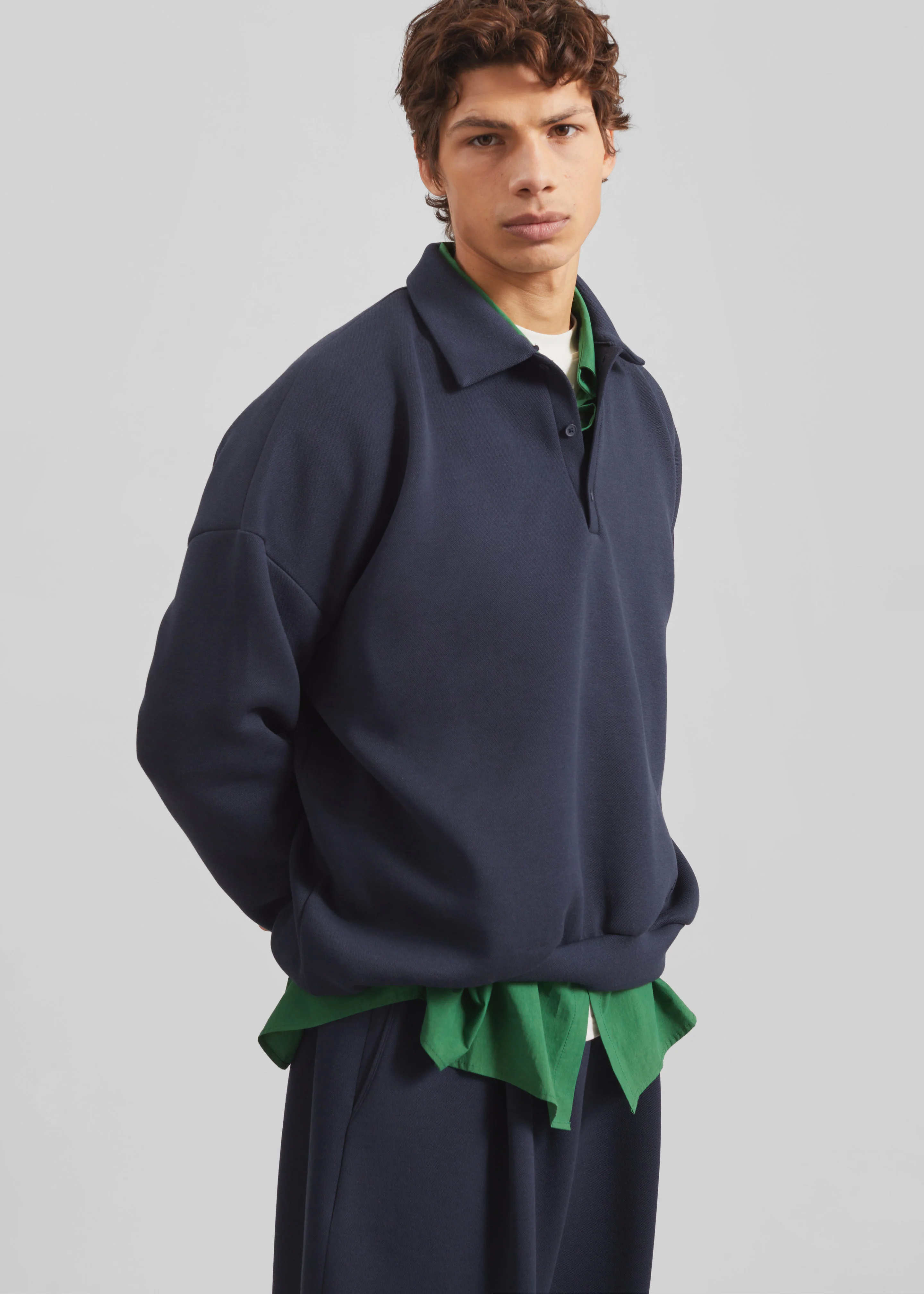 Lenham Polo Sweatshirt - Navy - Image 4