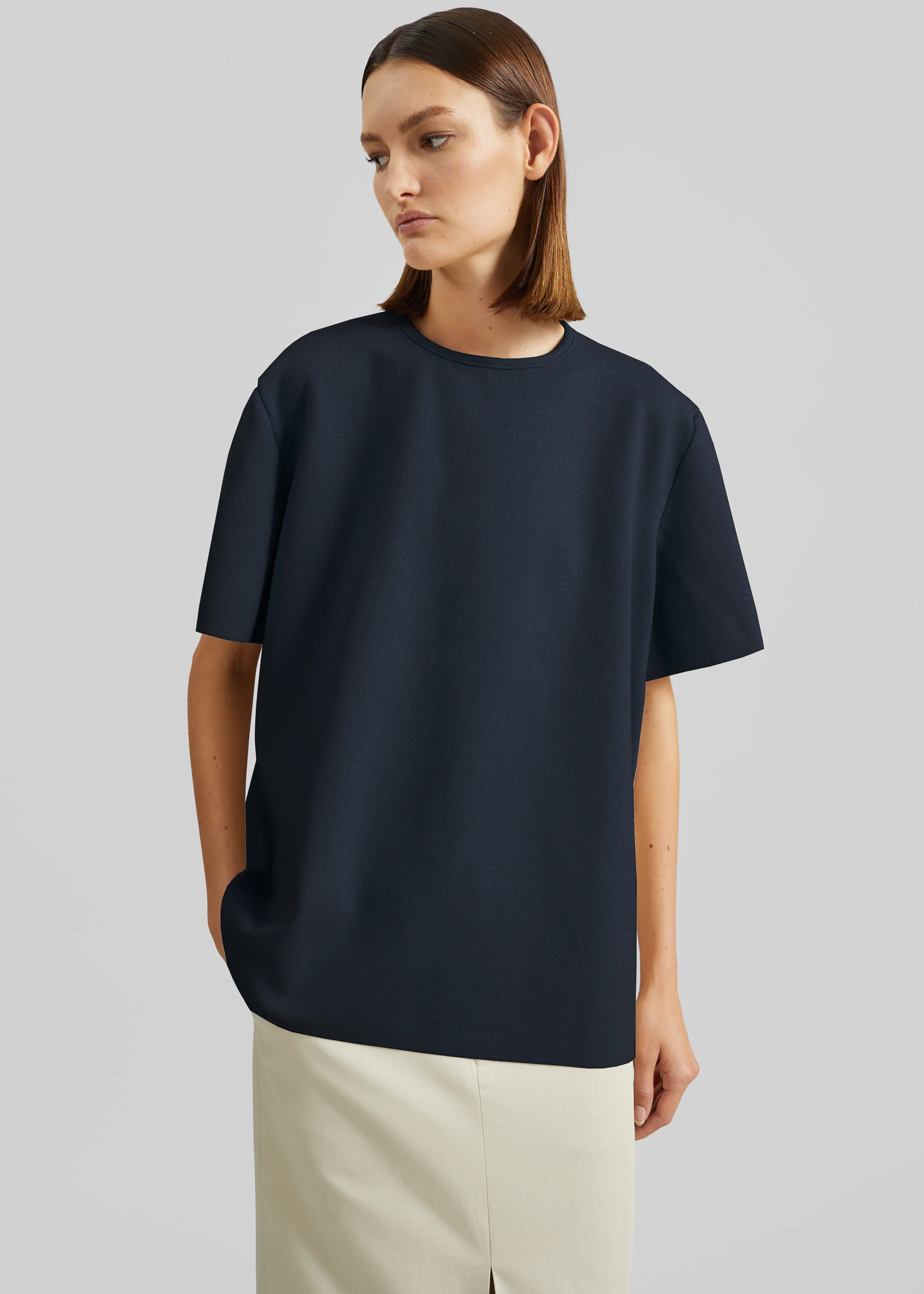 Leni Knit Oversized Top - Navy - Image 2