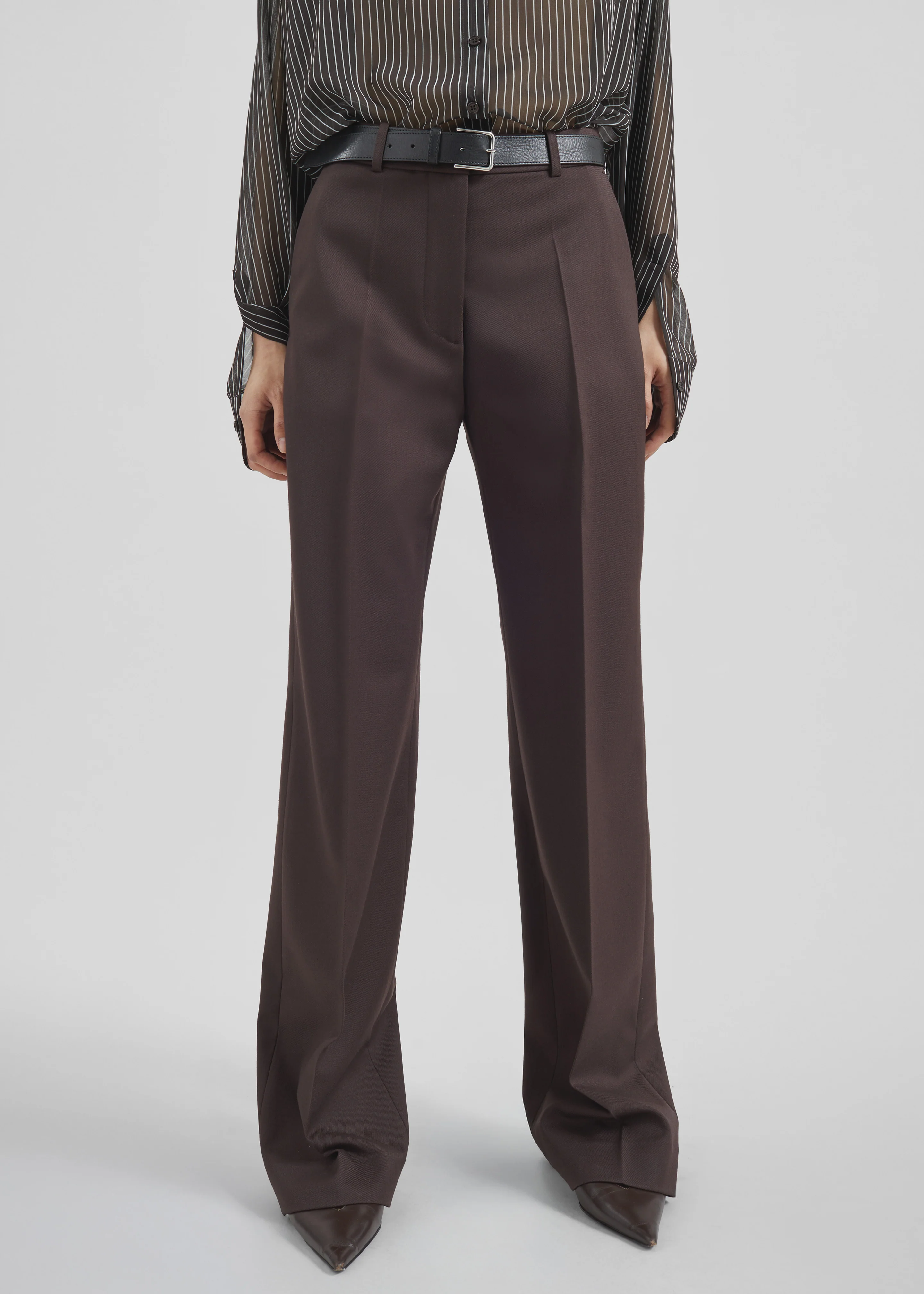 Lenora Straight Trousers - Brown - Image 3
