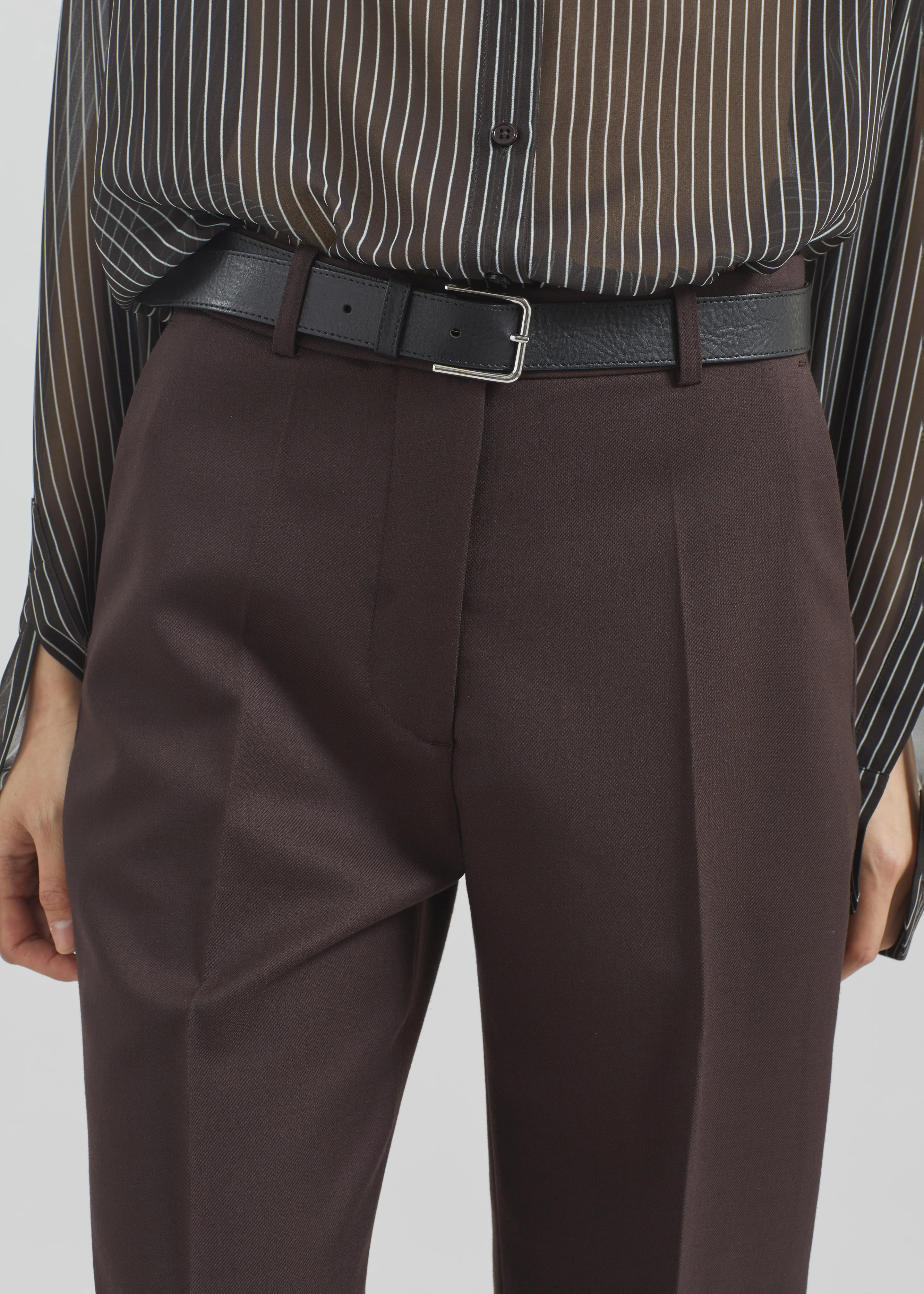 Lenora Straight Trousers - Brown - Image 4