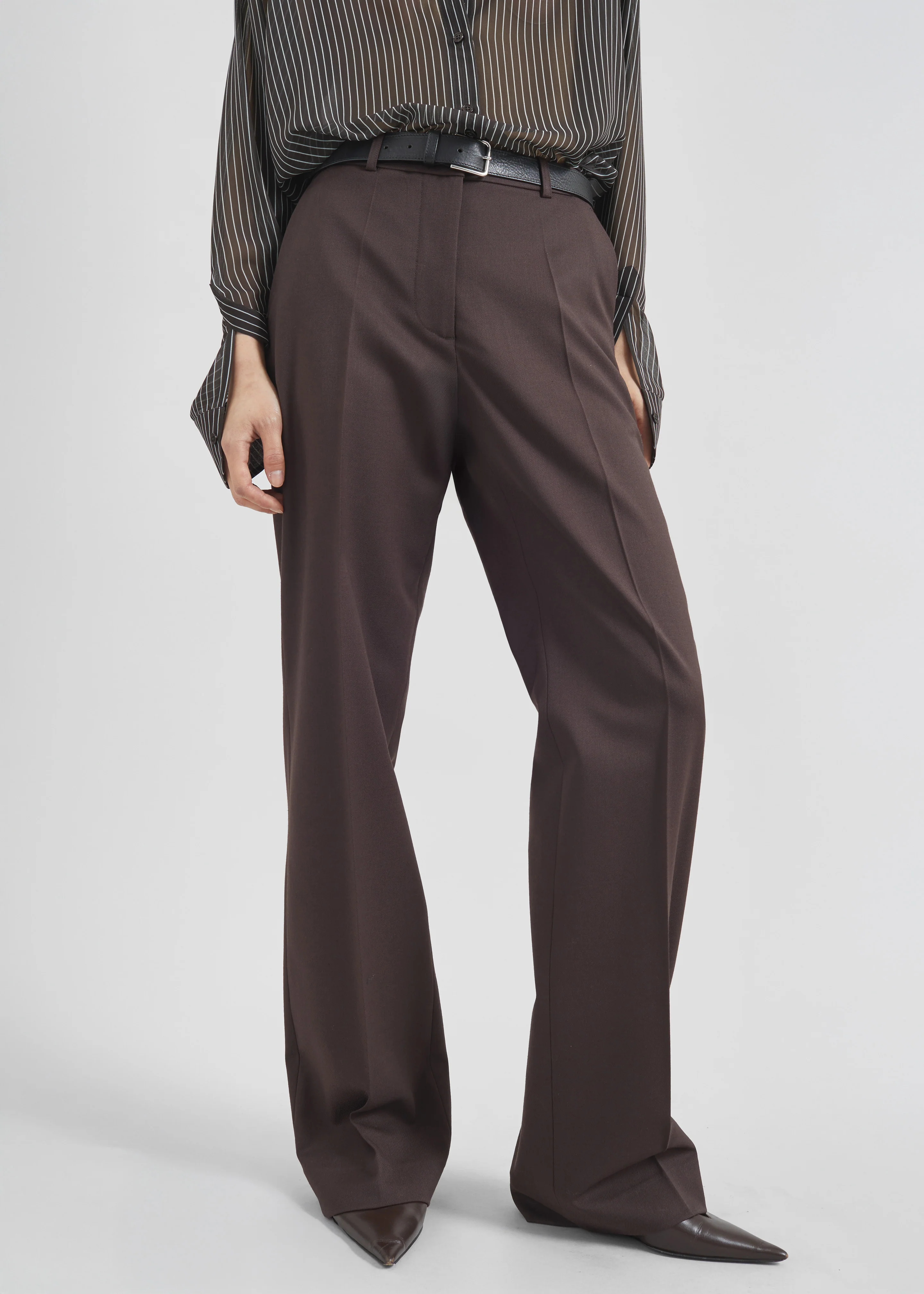 Lenora Straight Trousers - Brown - Image 6