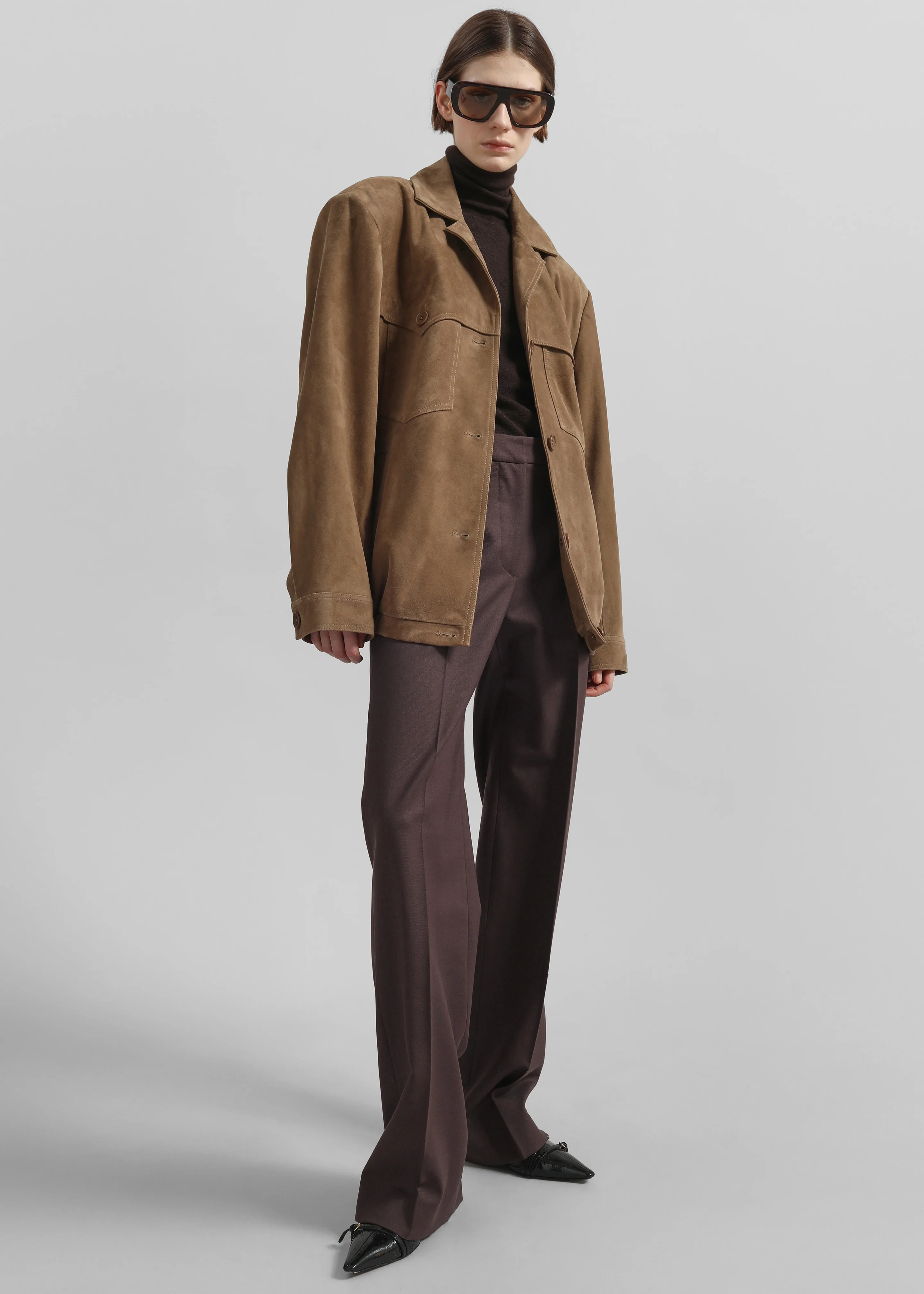 Lenora Straight Trousers - Brown - Image 7