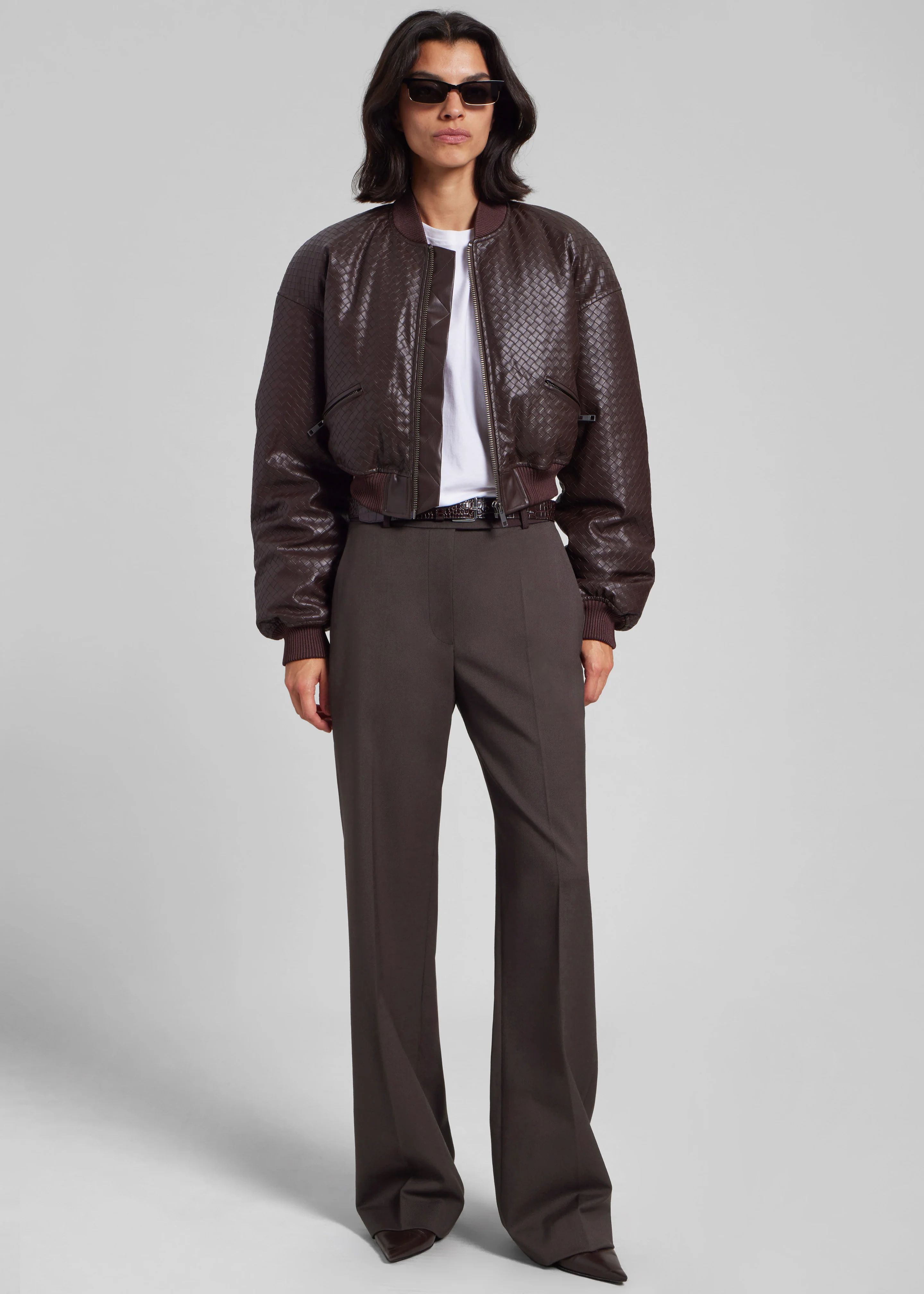 Lenora Straight Trousers - Brown - Image 8