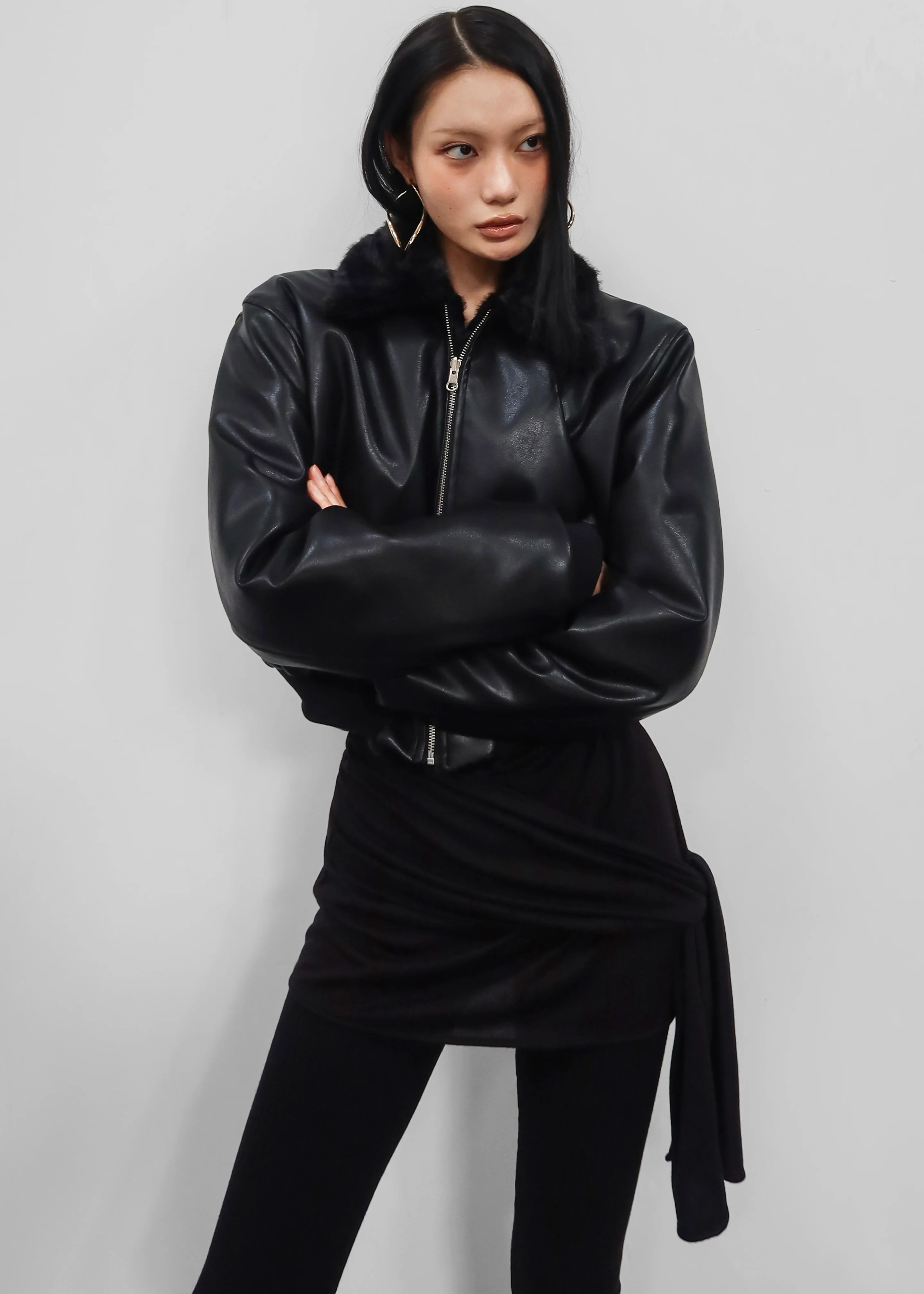 Leoben Reversible Bomber Jacket - Black - Image 12