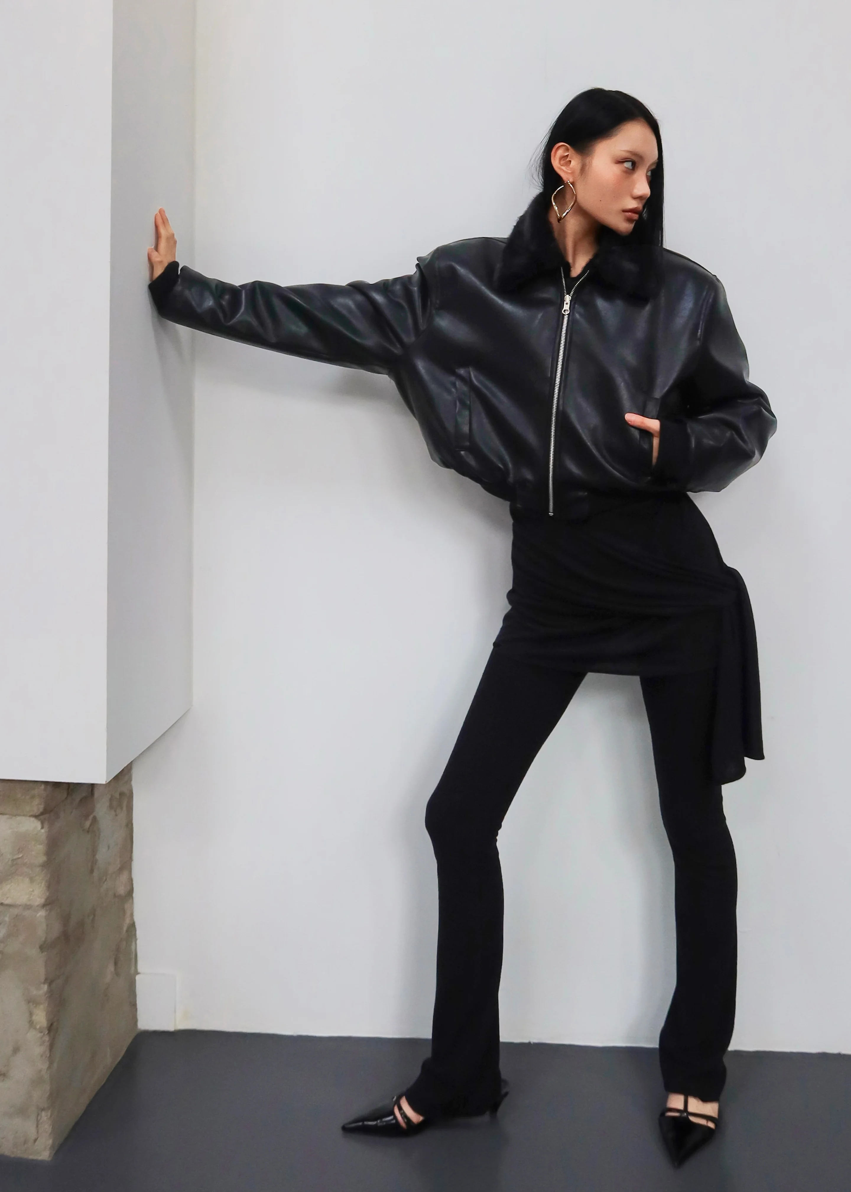 Leoben Reversible Bomber Jacket - Black - Image 2
