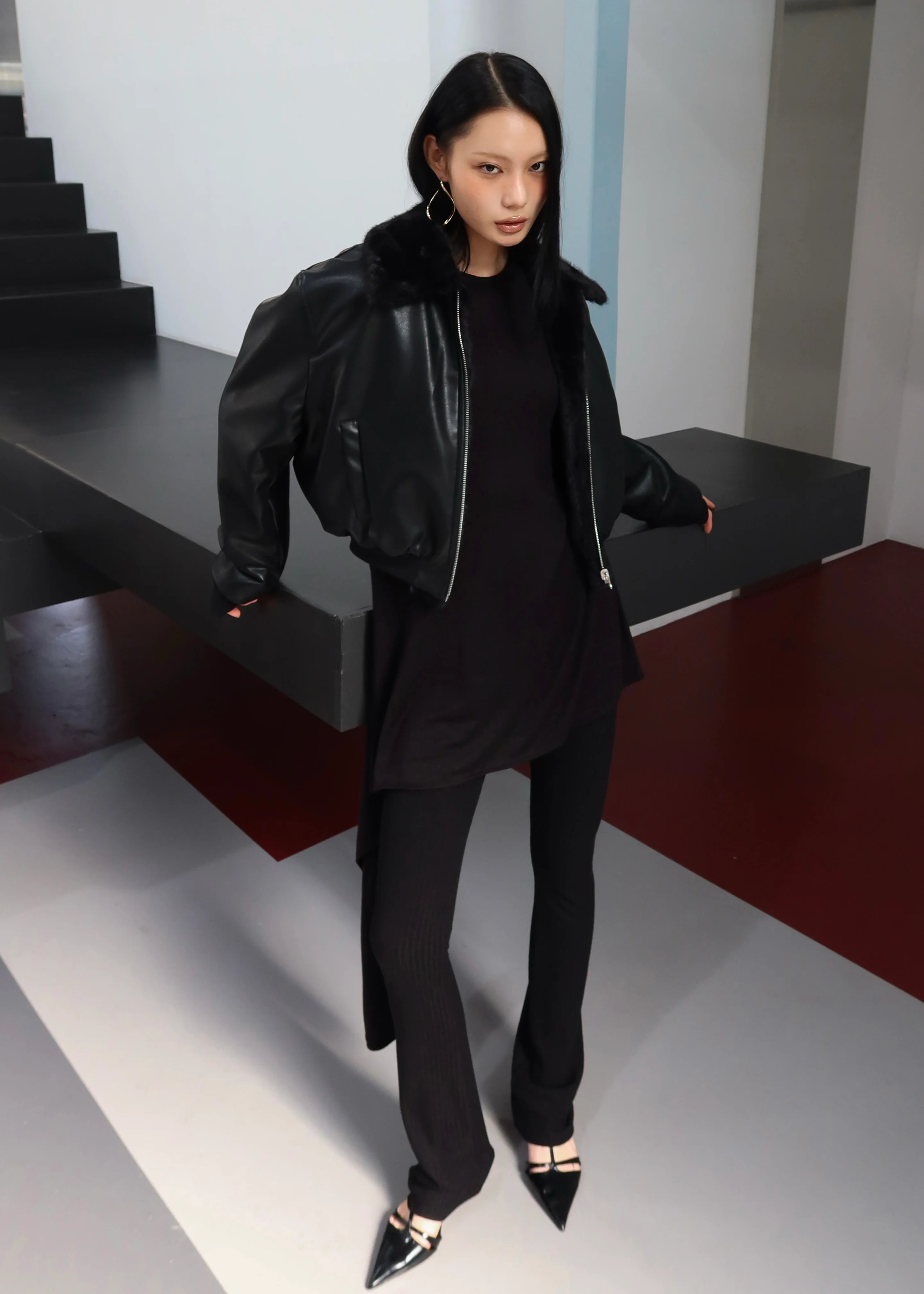 Leoben Reversible Bomber Jacket - Black - Image 8