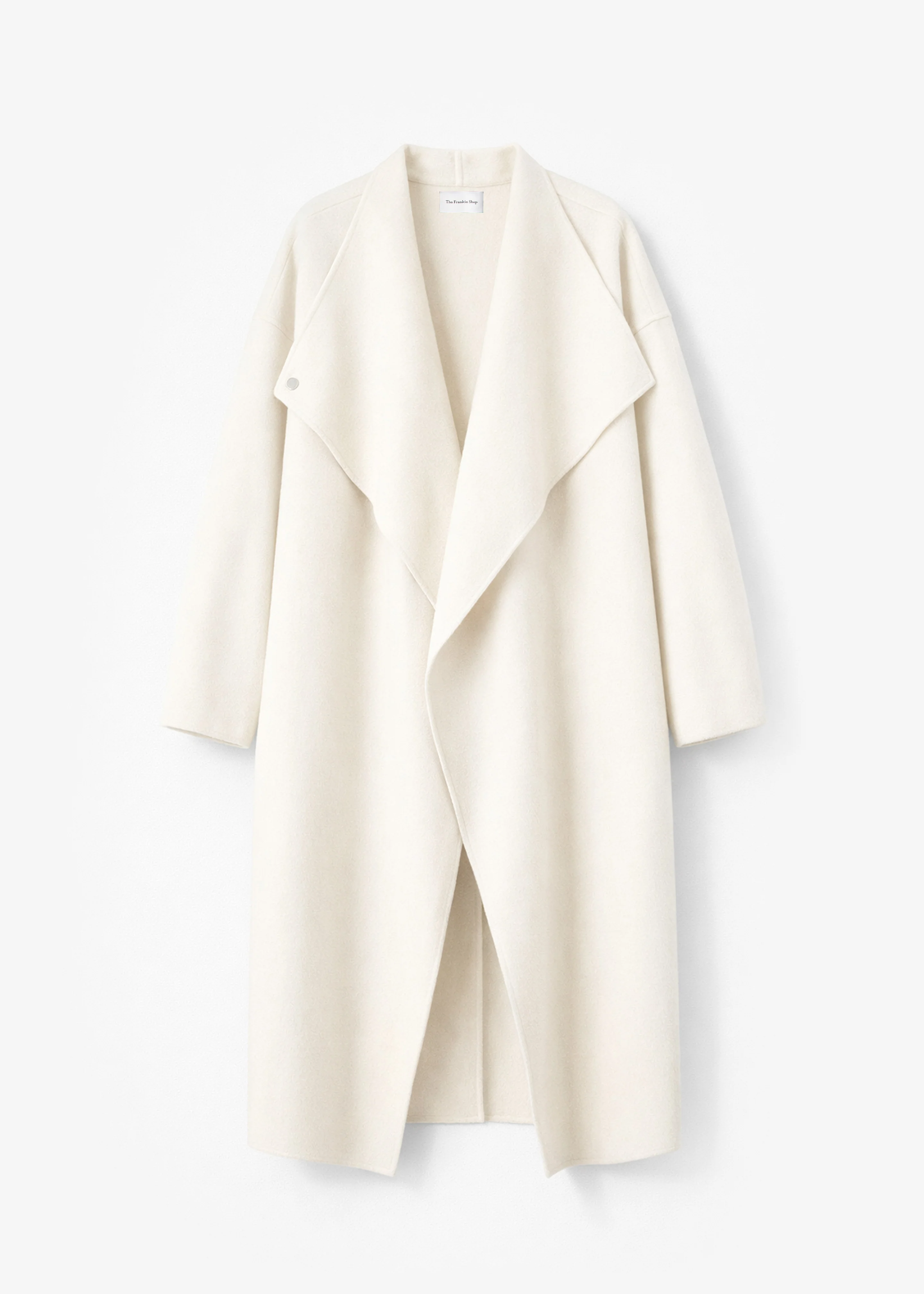 Leroy Funnel Neck Wool Coat - White - Image 7