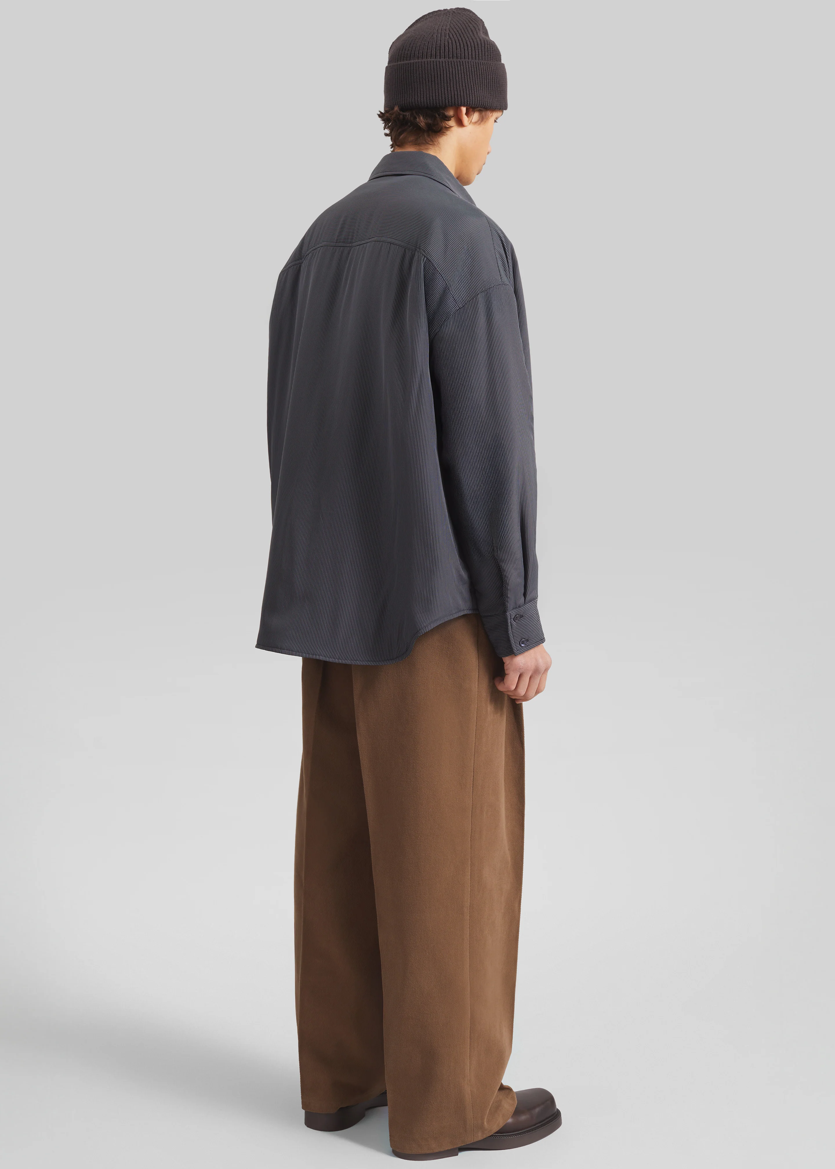 Levidi Padded Overshirt - Navy/White Pinstripe - Image 5