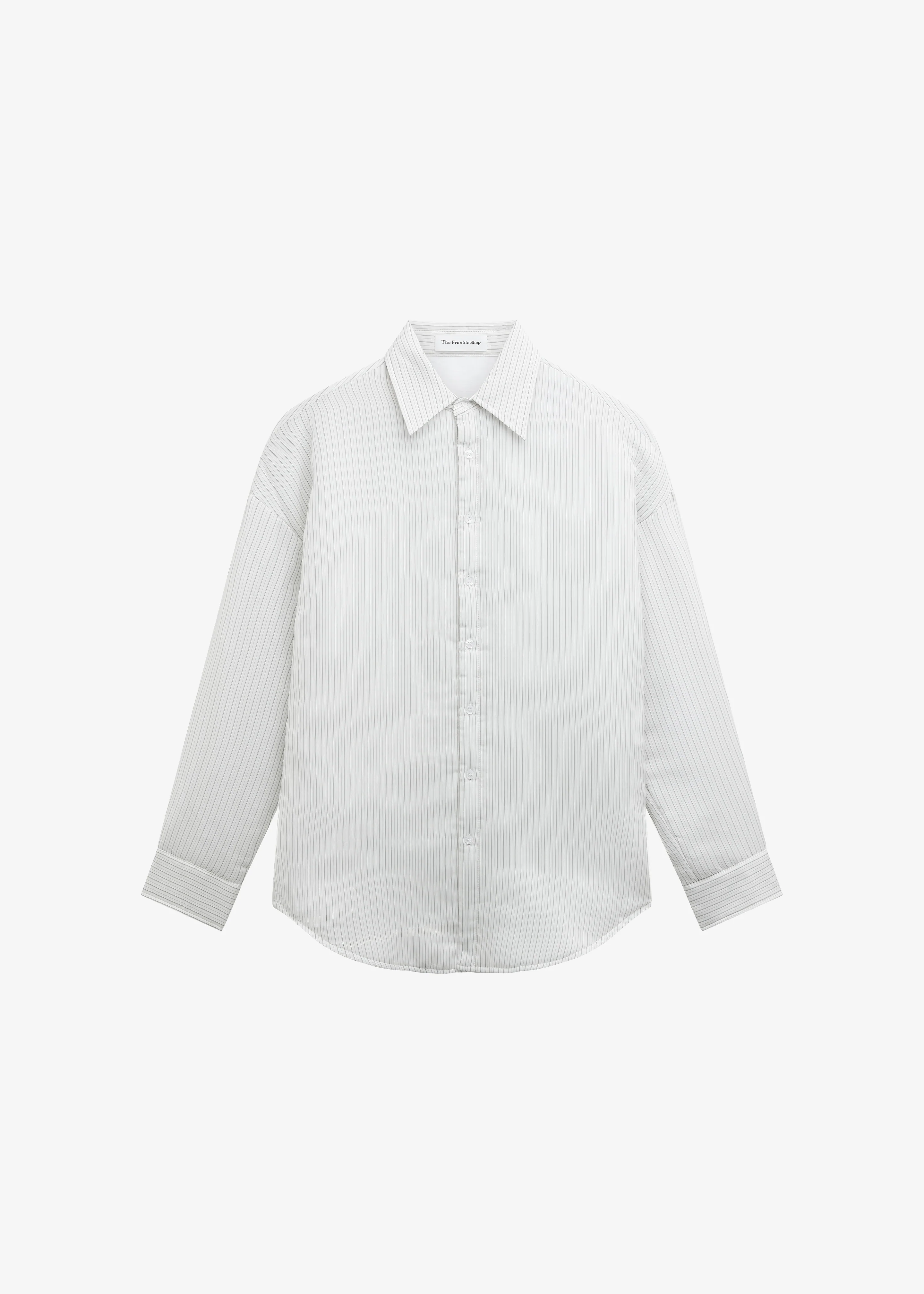 Levidi Padded Overshirt - White/Black Stripe - Image 8