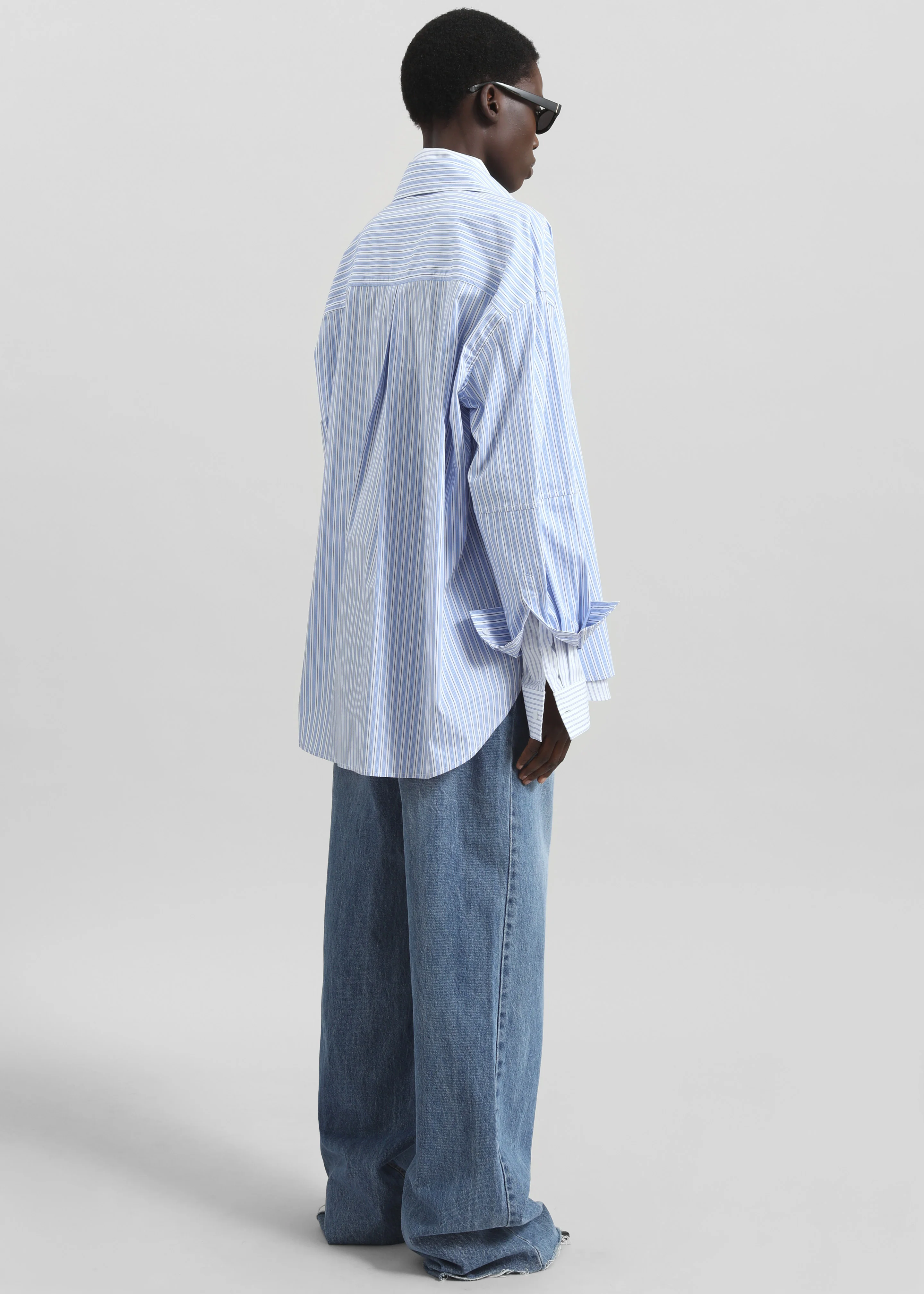 Lienz Double Shirt - Blue/White Stripe - Image 6