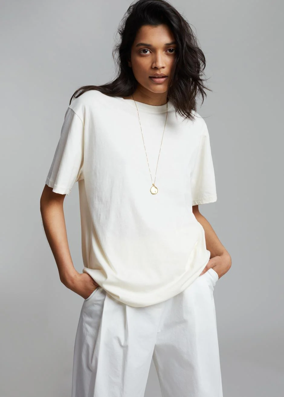 Lilou Simple Tee - Beige - Image 6