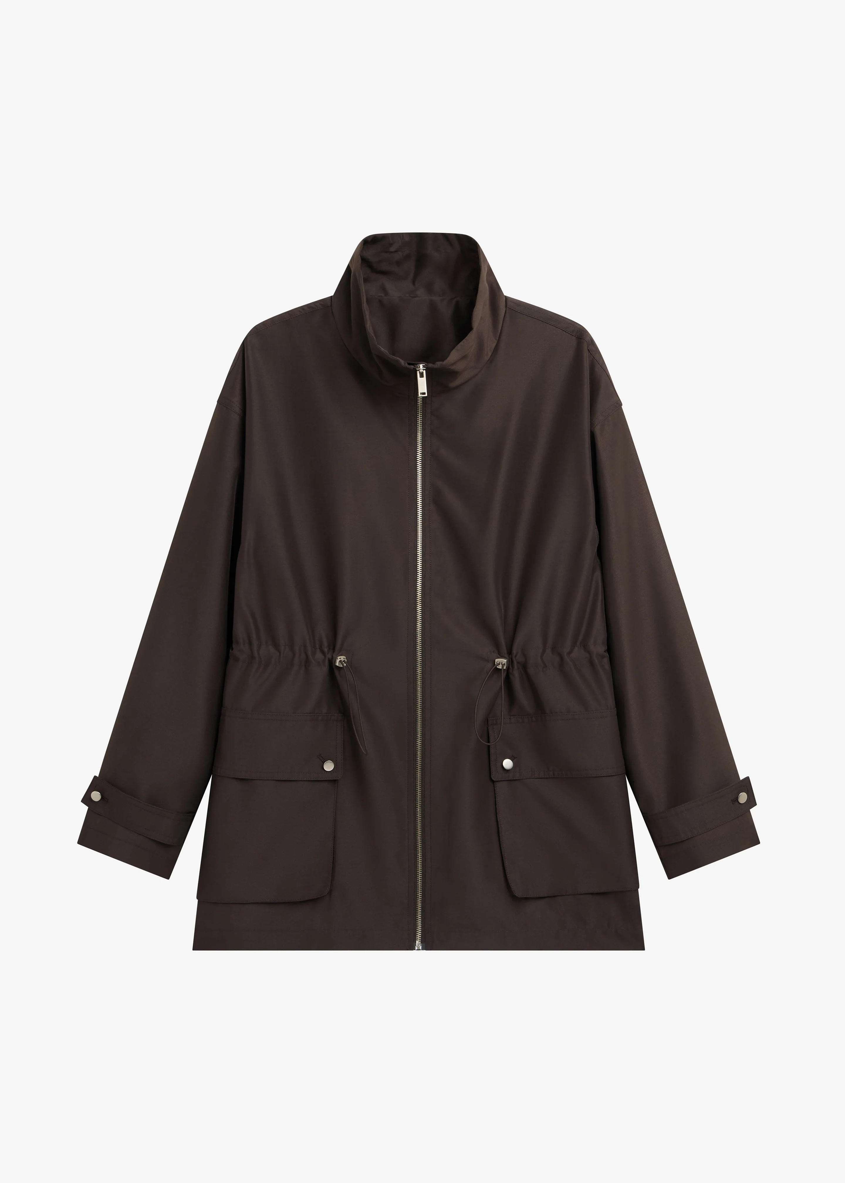 Linares Sheer Drawstring Jacket - Brown - Image 10