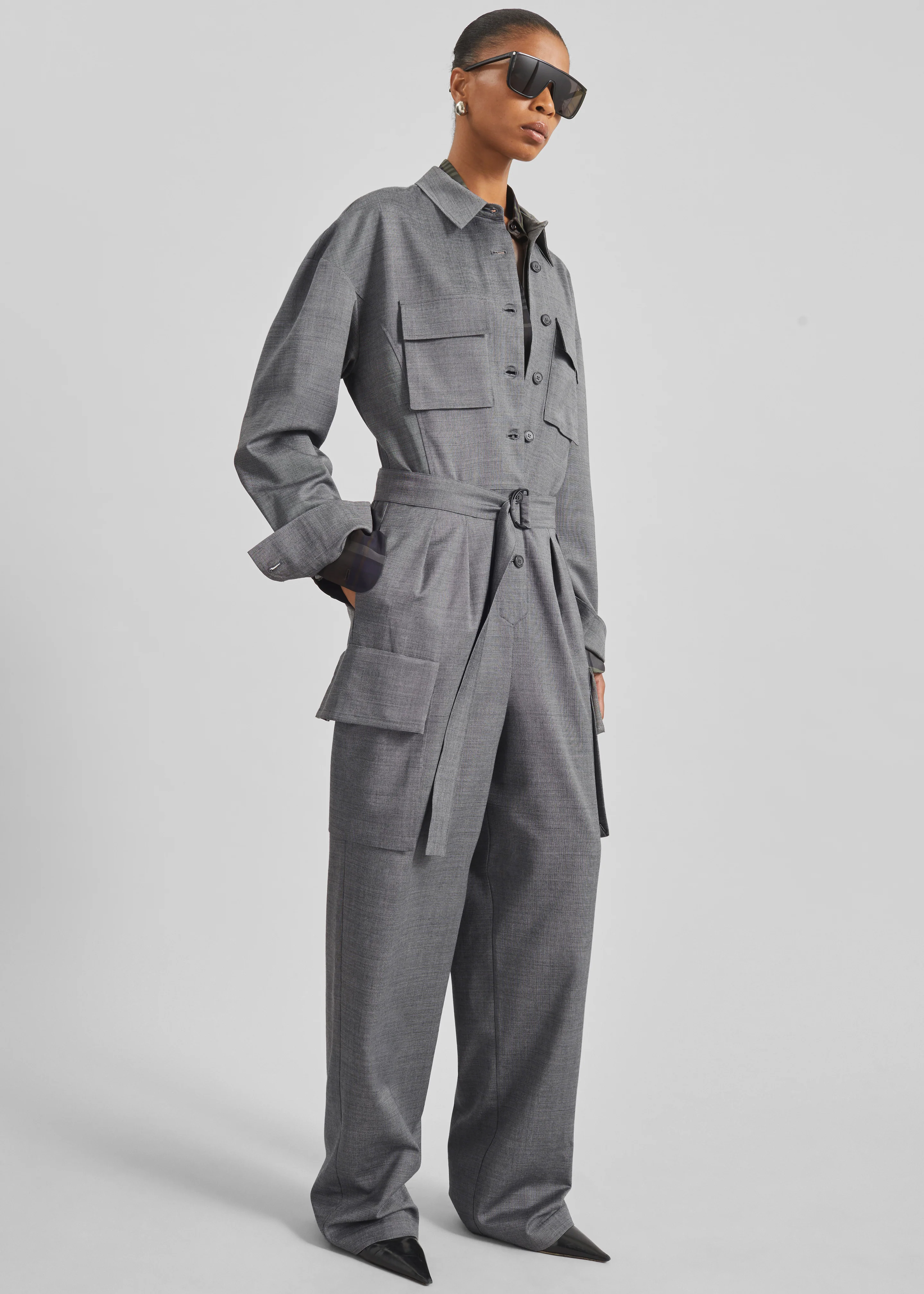 Linda Jumpsuit - Grey Melange - Image 4