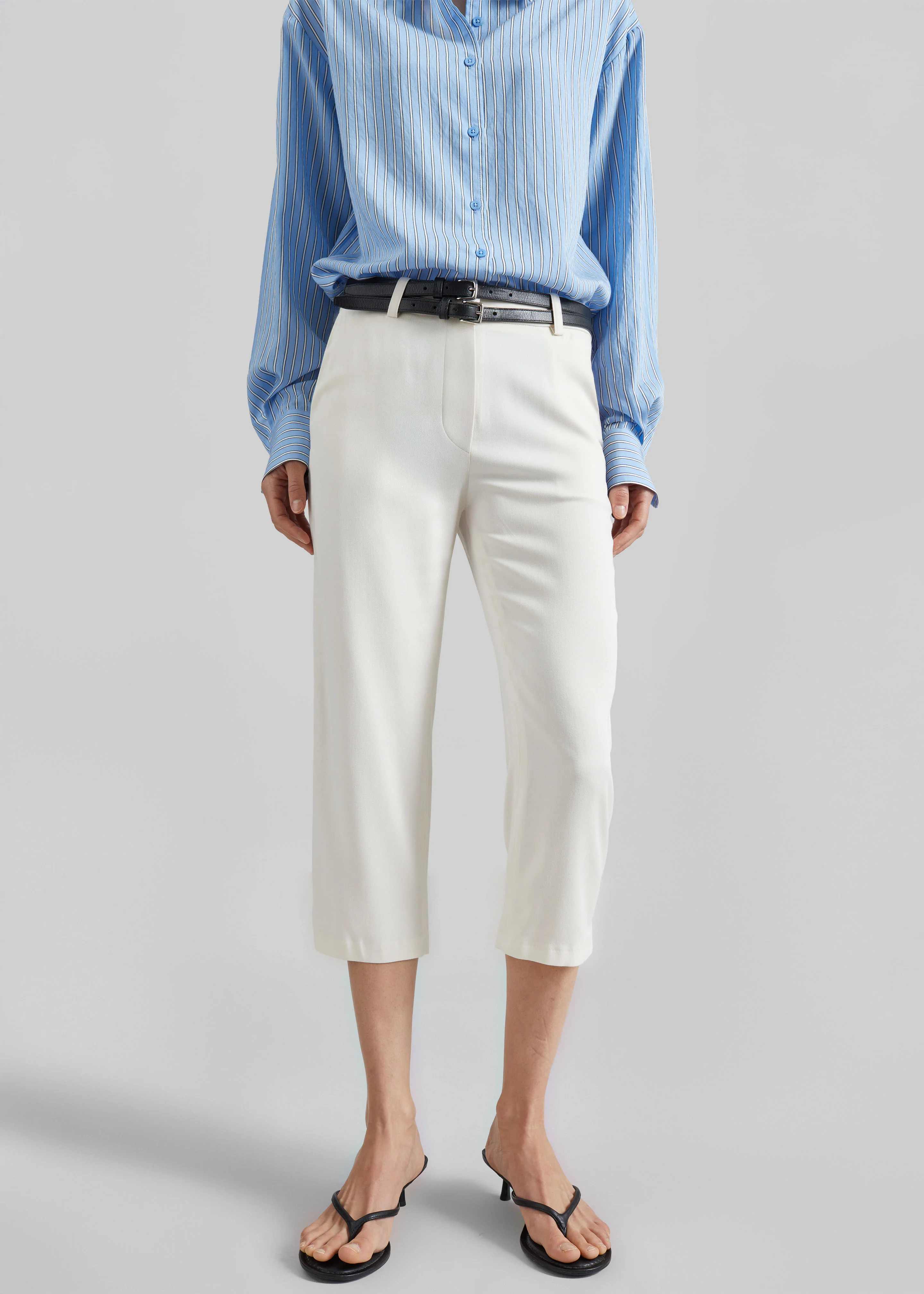 Lior Fluid Capri Pants - Ivory - Image 2