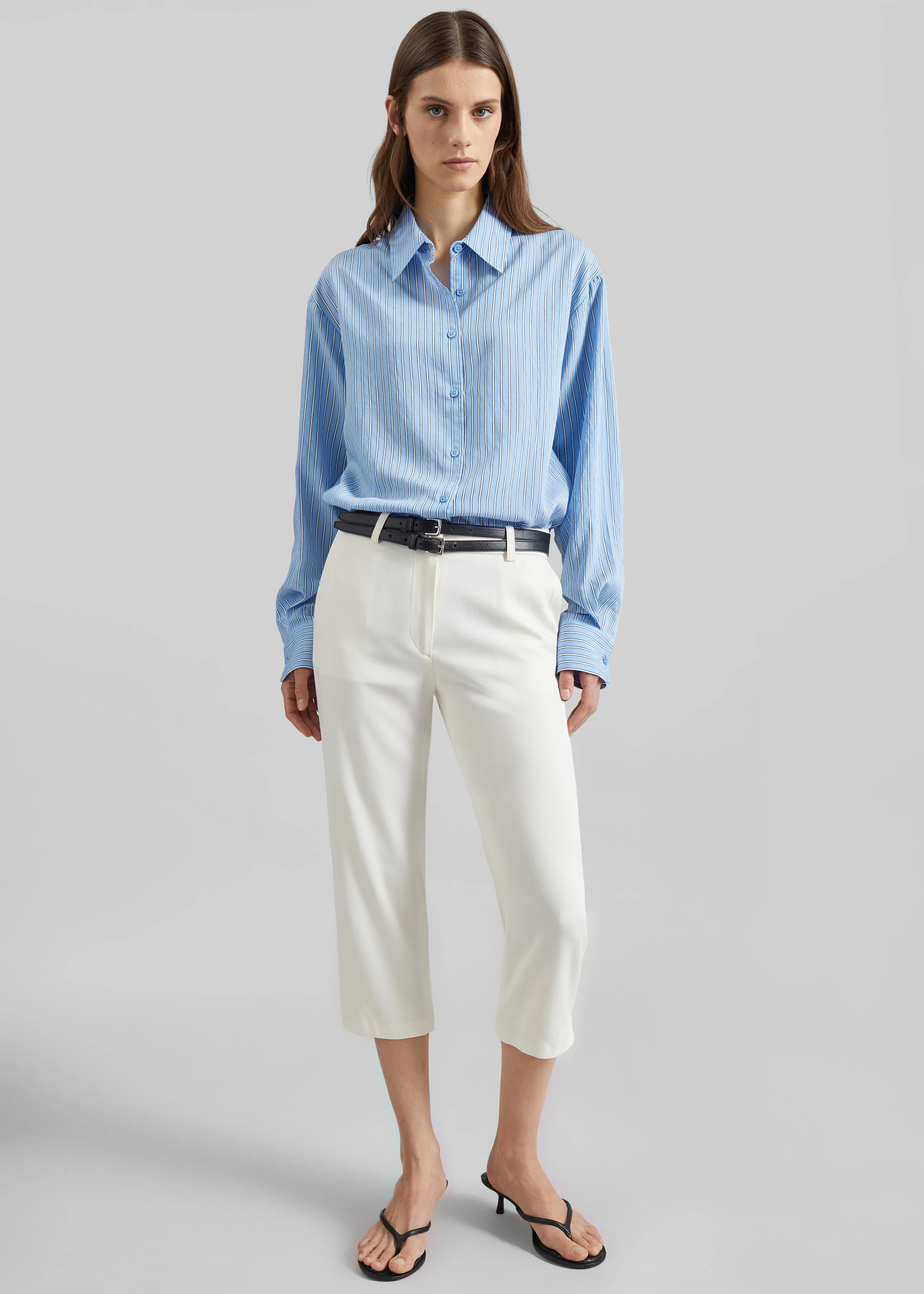 Lior Fluid Capri Pants - Ivory - Image 6