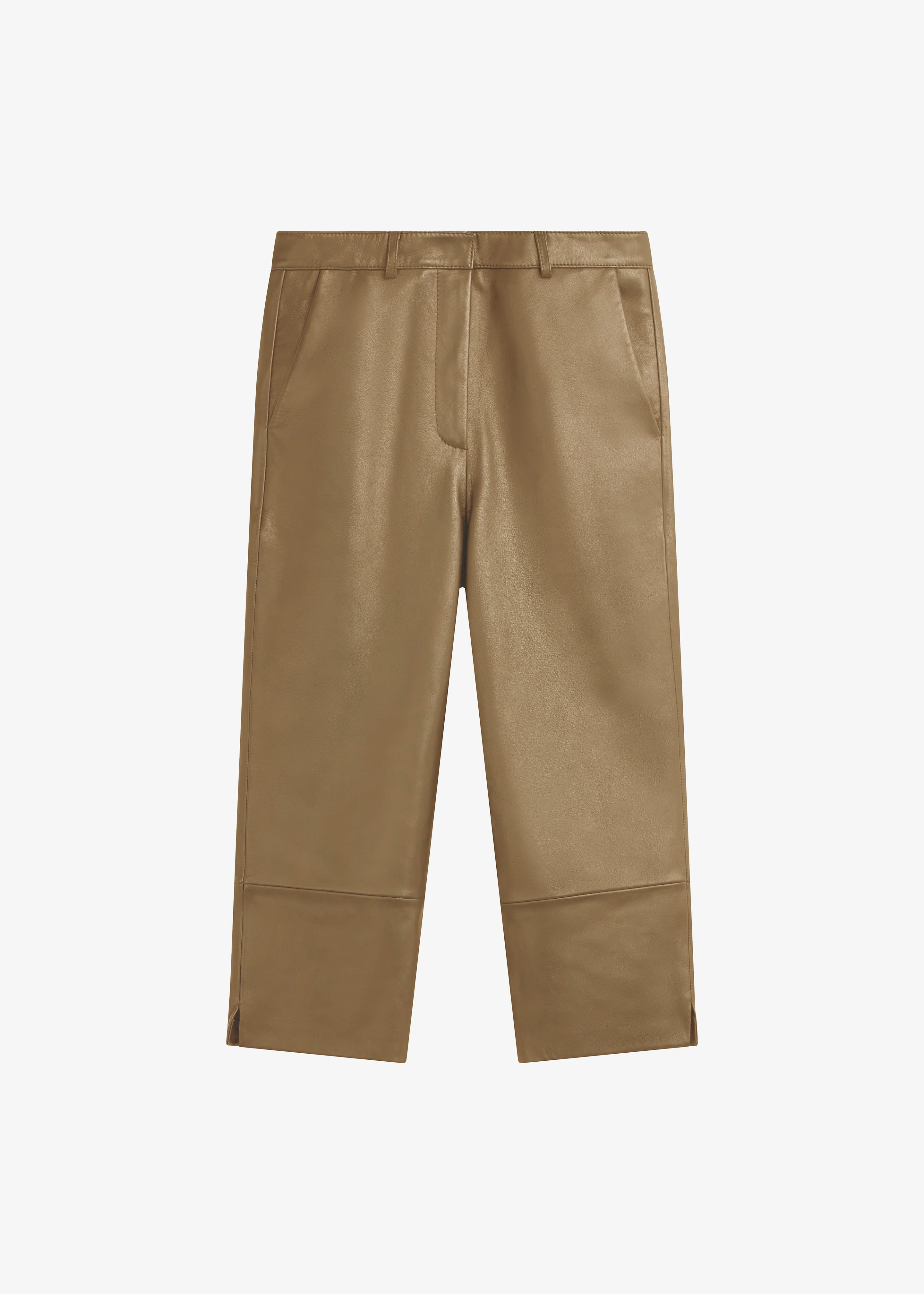 Lior Leather Capri Pants - Camel - Image 10