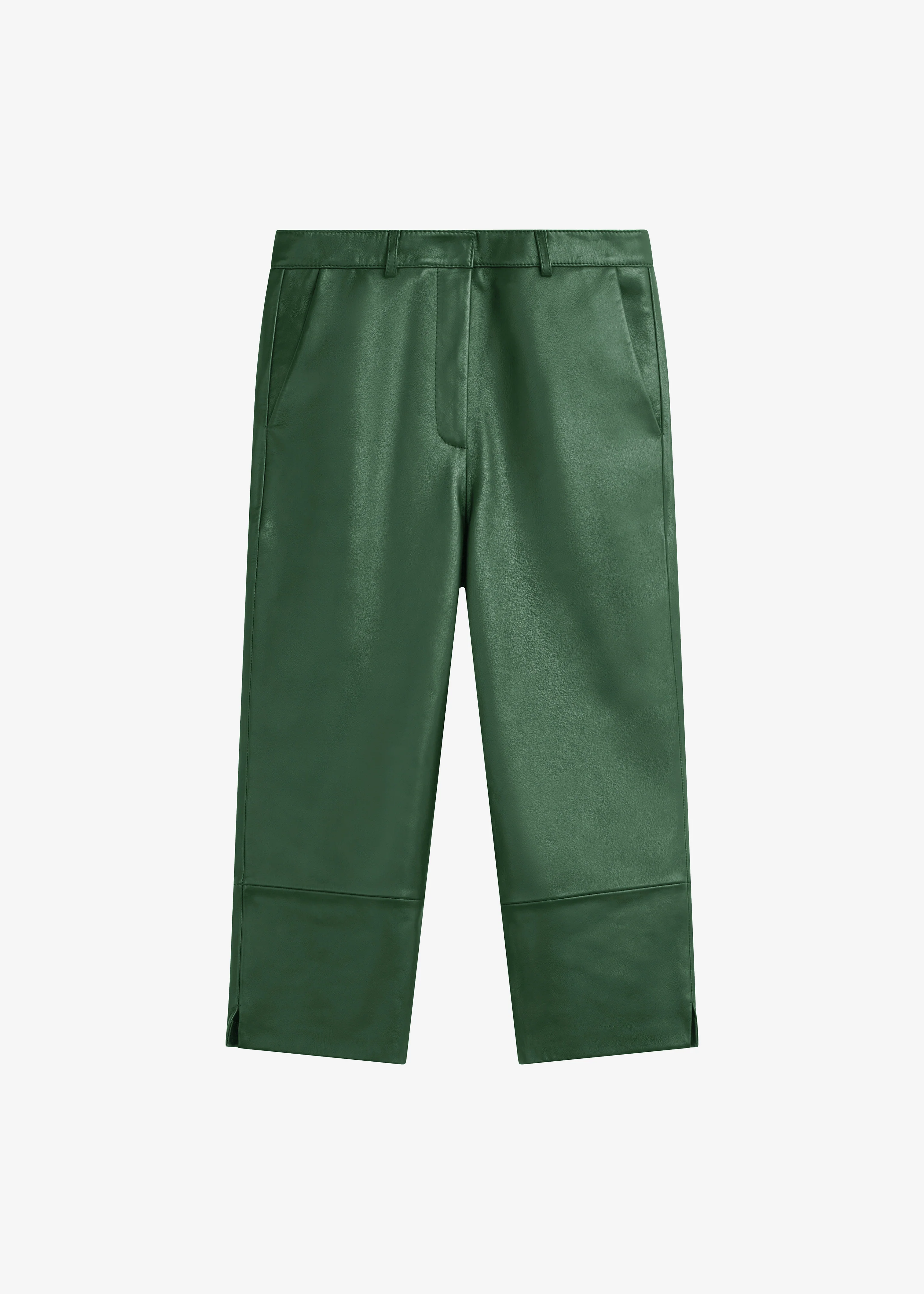 Lior Leather Capri Pants - Emerald - Image 6