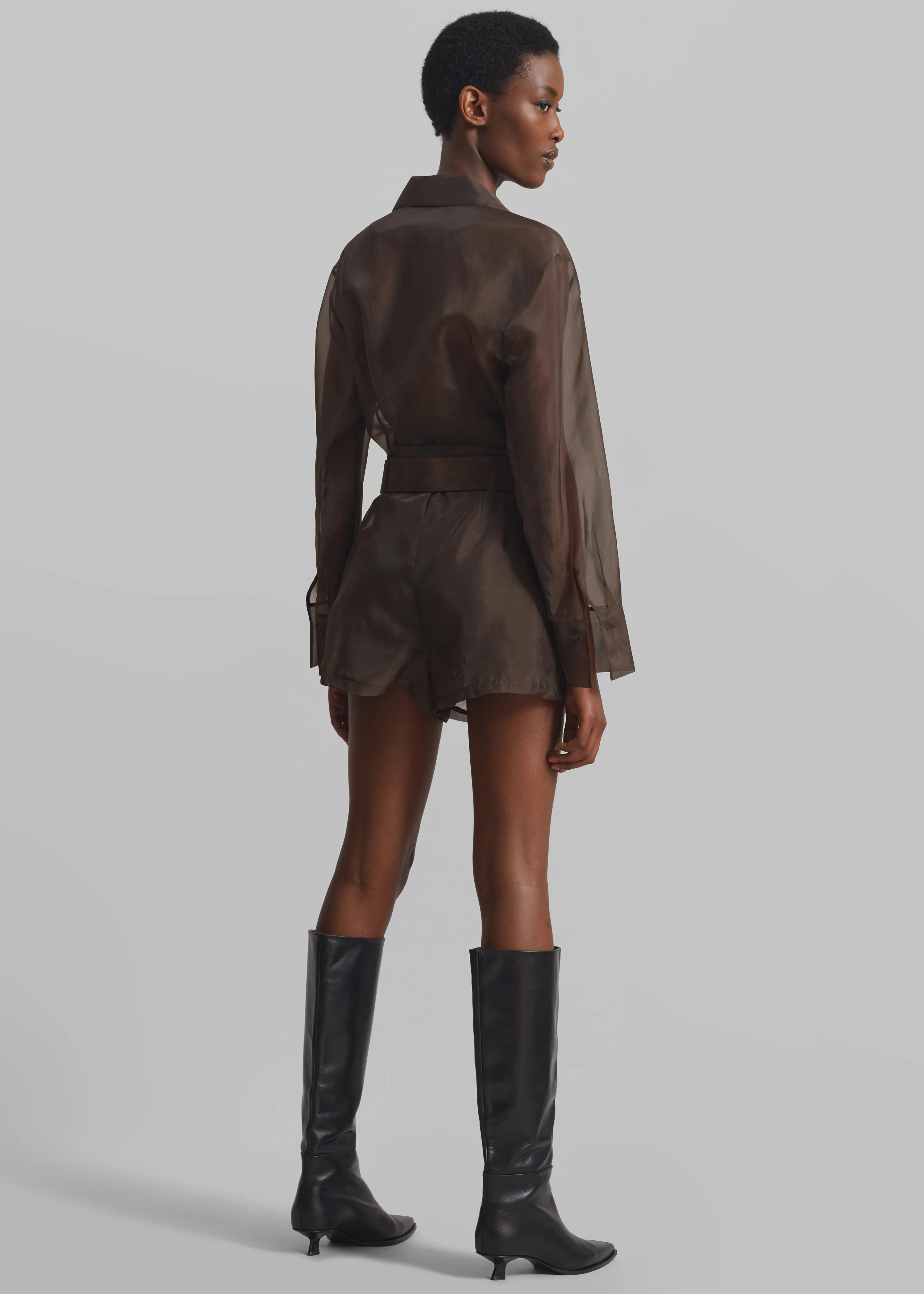 Lise Sheer Blazer - Brown - Image 6